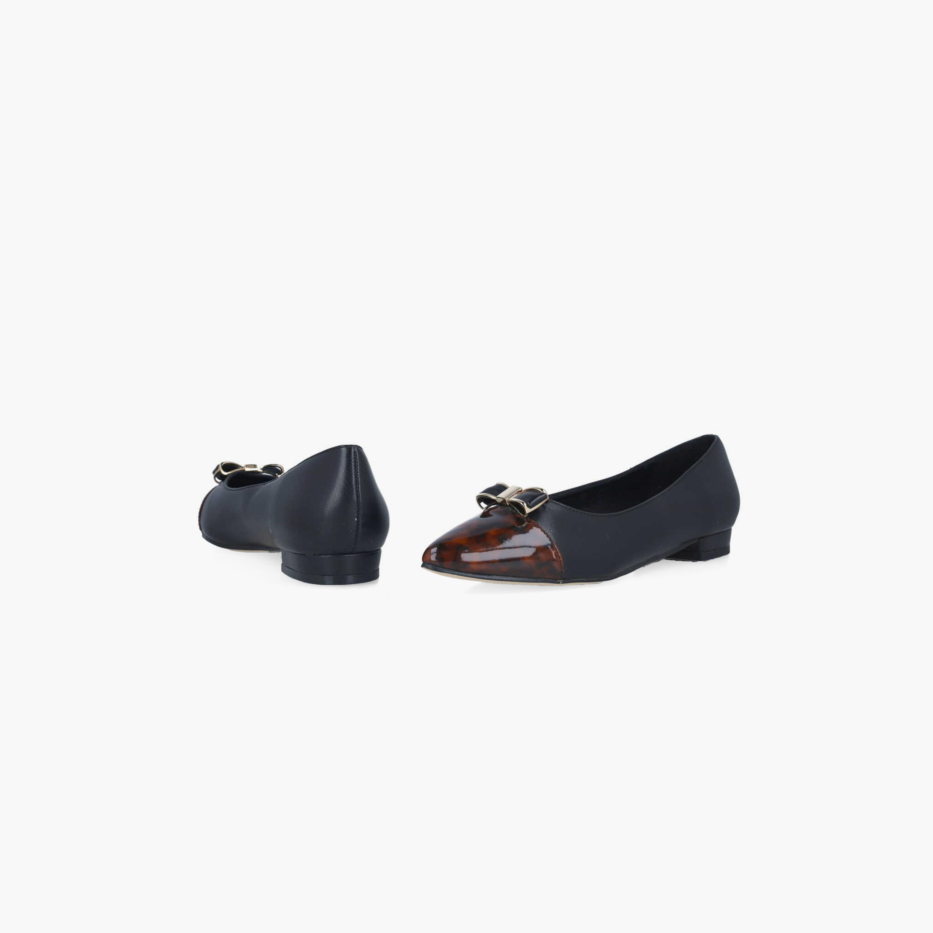 Menbur Women's Animal Print Pointed Toe Ballerinas with Bow | 24636-women-shoes-ballerinas-image-4