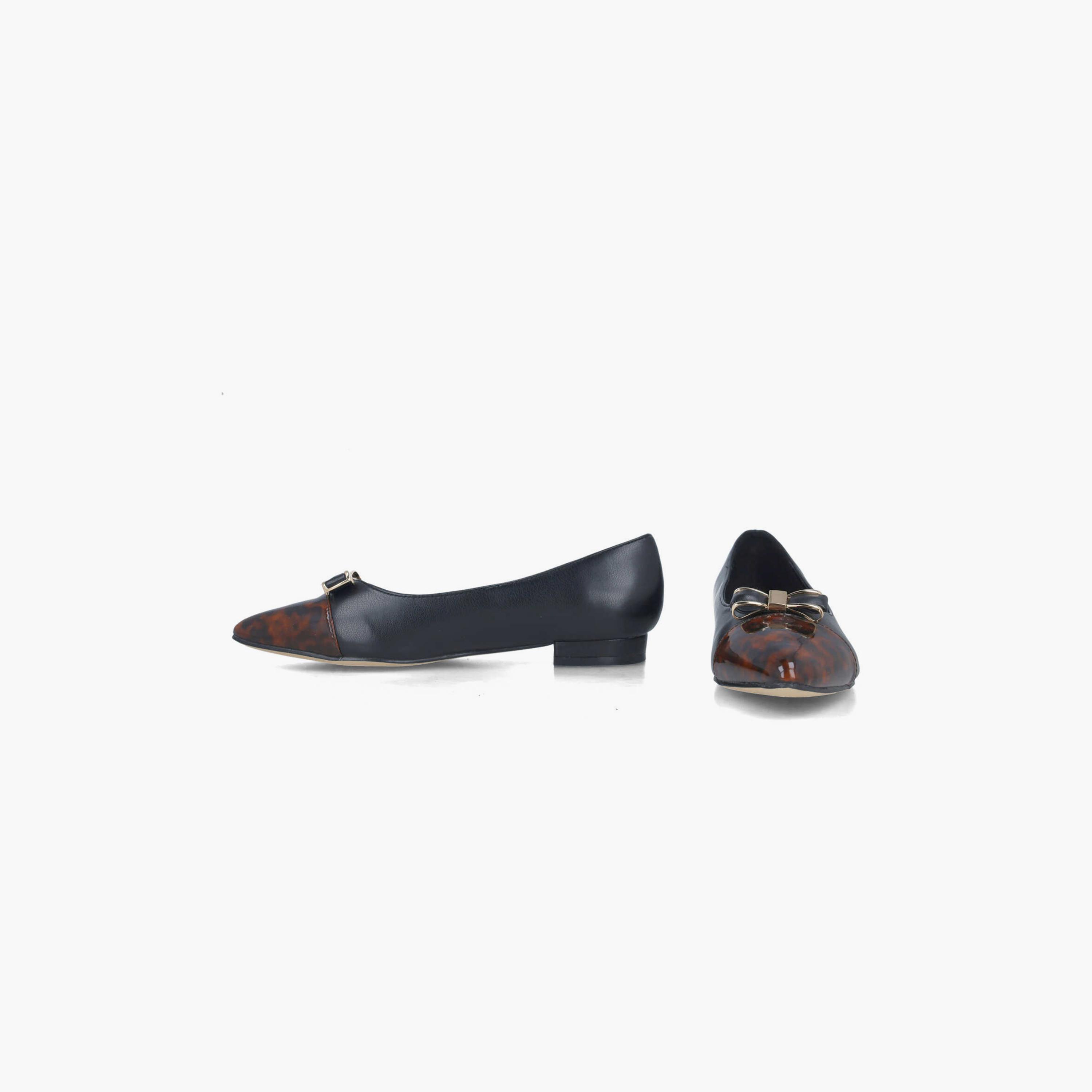 Menbur Women's Animal Print Pointed Toe Ballerinas with Bow | 24636-women-shoes-ballerinas-image-5