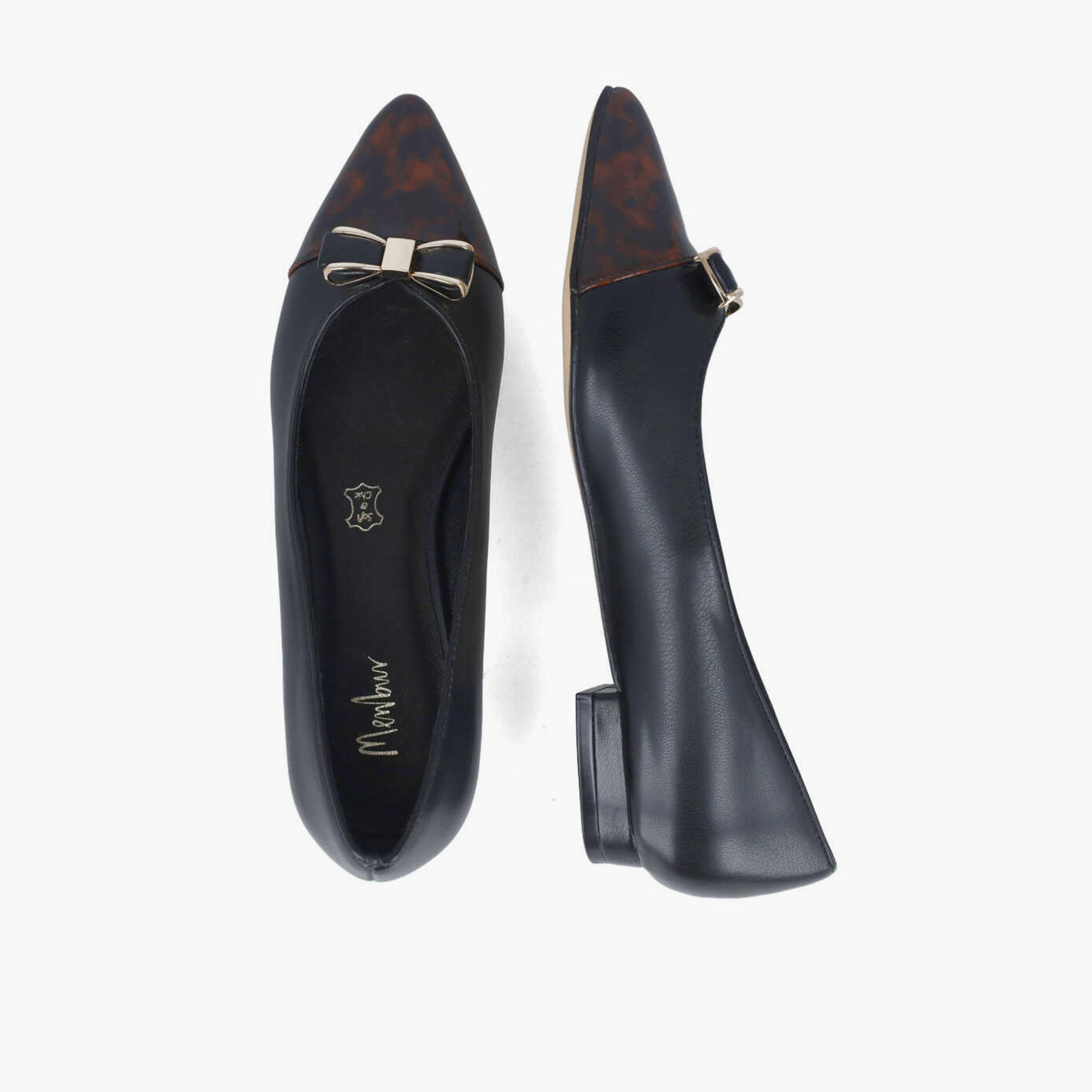 Menbur Women's Animal Print Pointed Toe Ballerinas with Bow | 24636-women-shoes-ballerinas-image-6