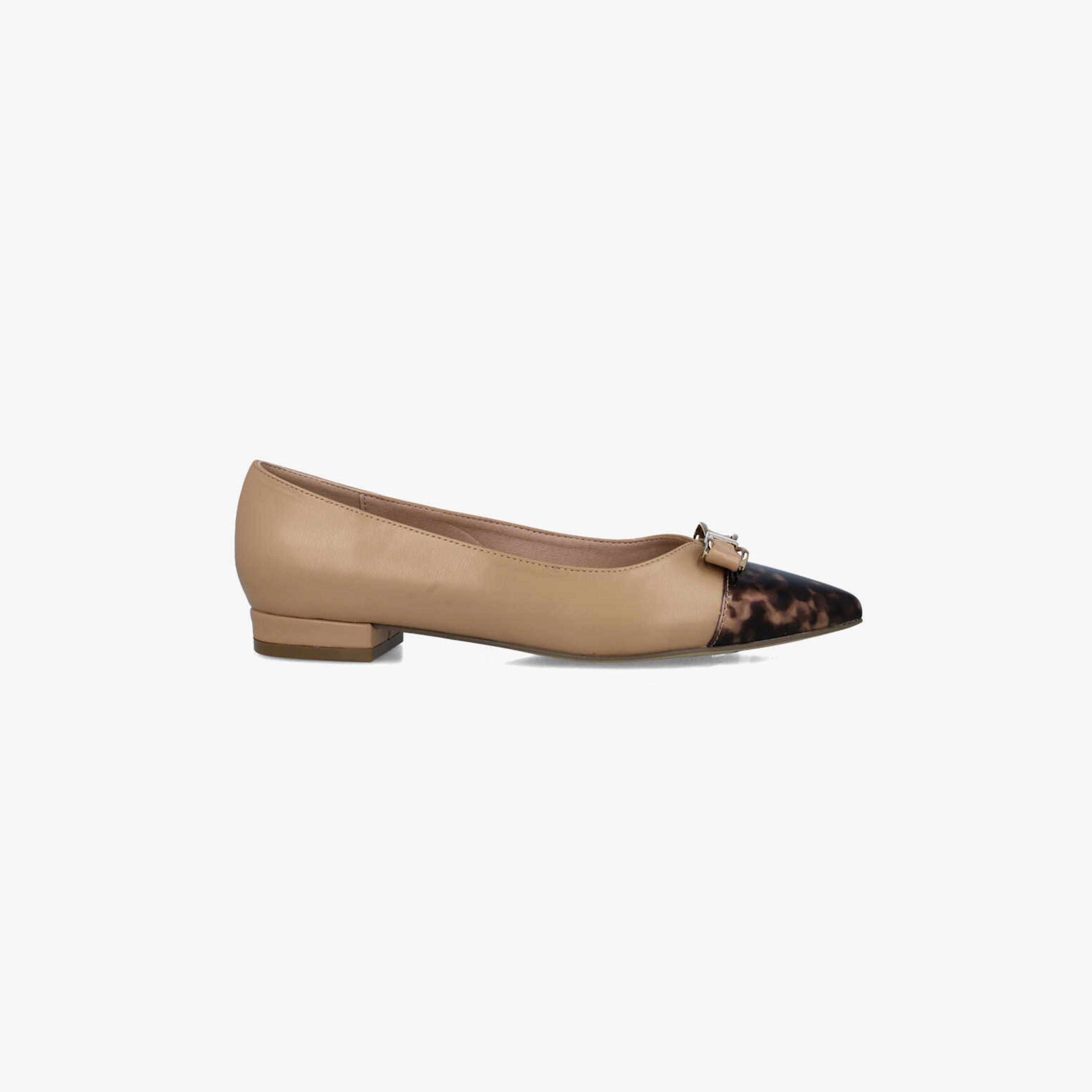 Menbur Women's Animal Print Pointed Toe Ballerinas with Bow | 24636-women-shoes-ballerinas-image-2