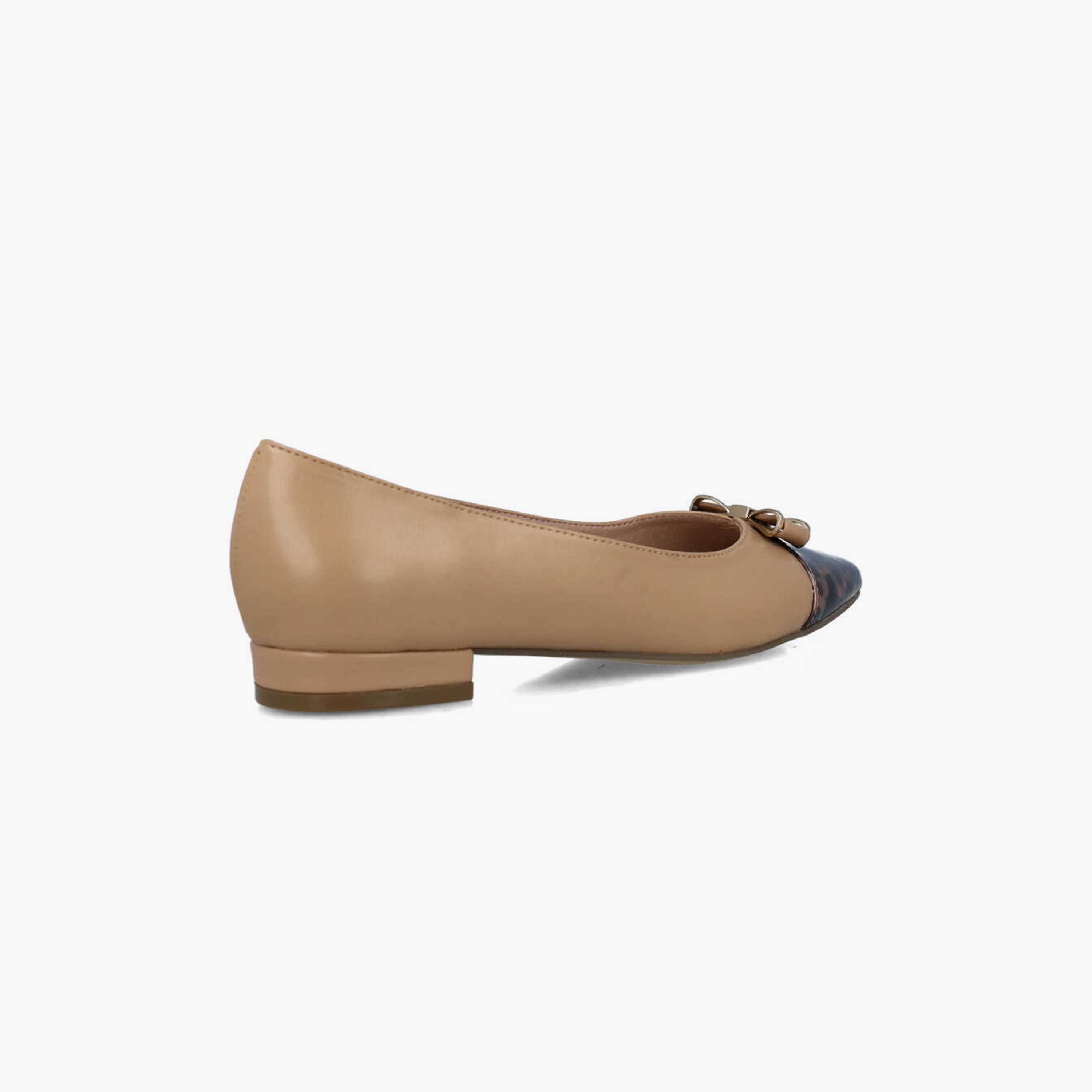 Menbur Women's Animal Print Pointed Toe Ballerinas with Bow | 24636-women-shoes-ballerinas-image-3