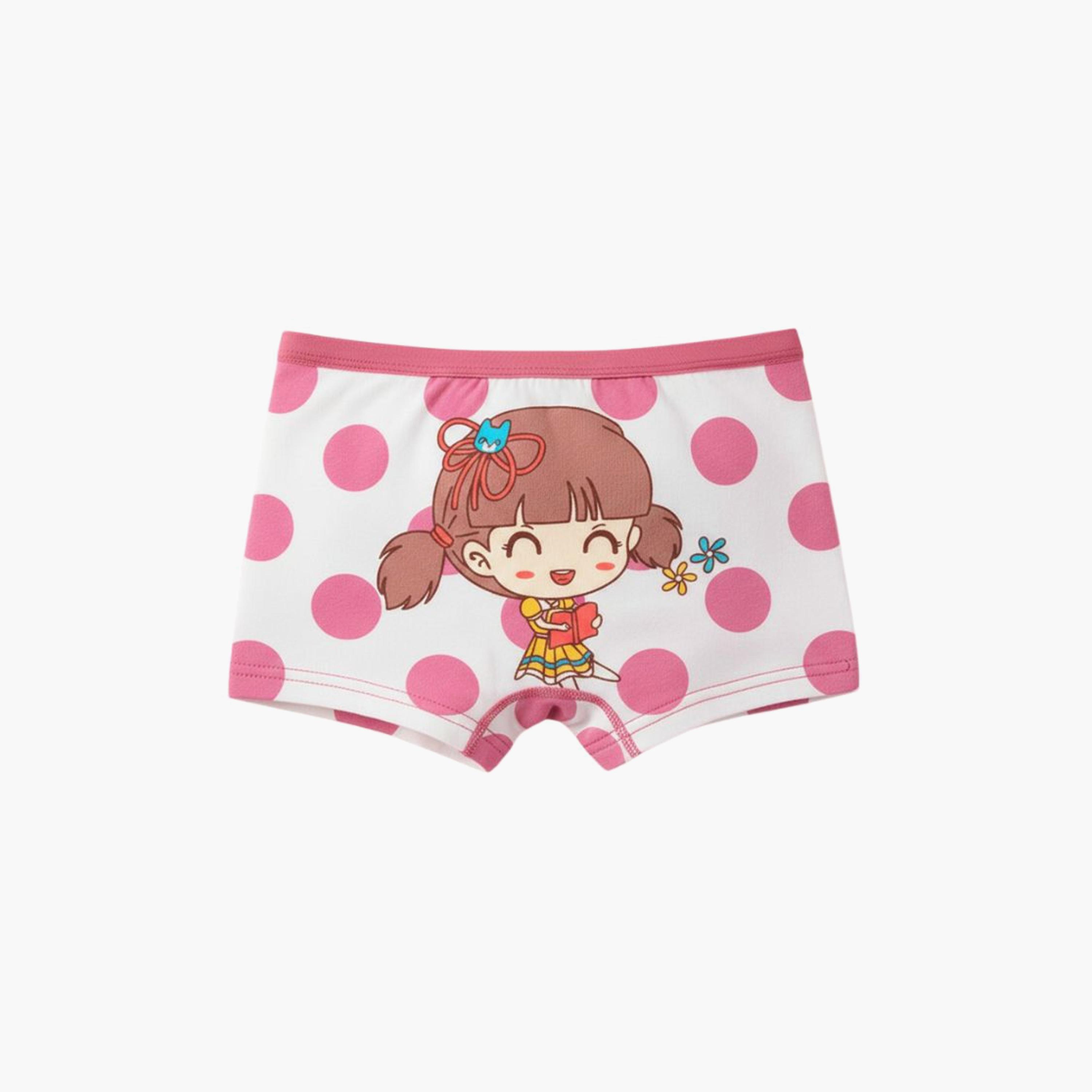 Babyqlo 4-Piece Cotton Happy Girl Print Briefs Set-girls-clothing-innerwear-panties-image-2