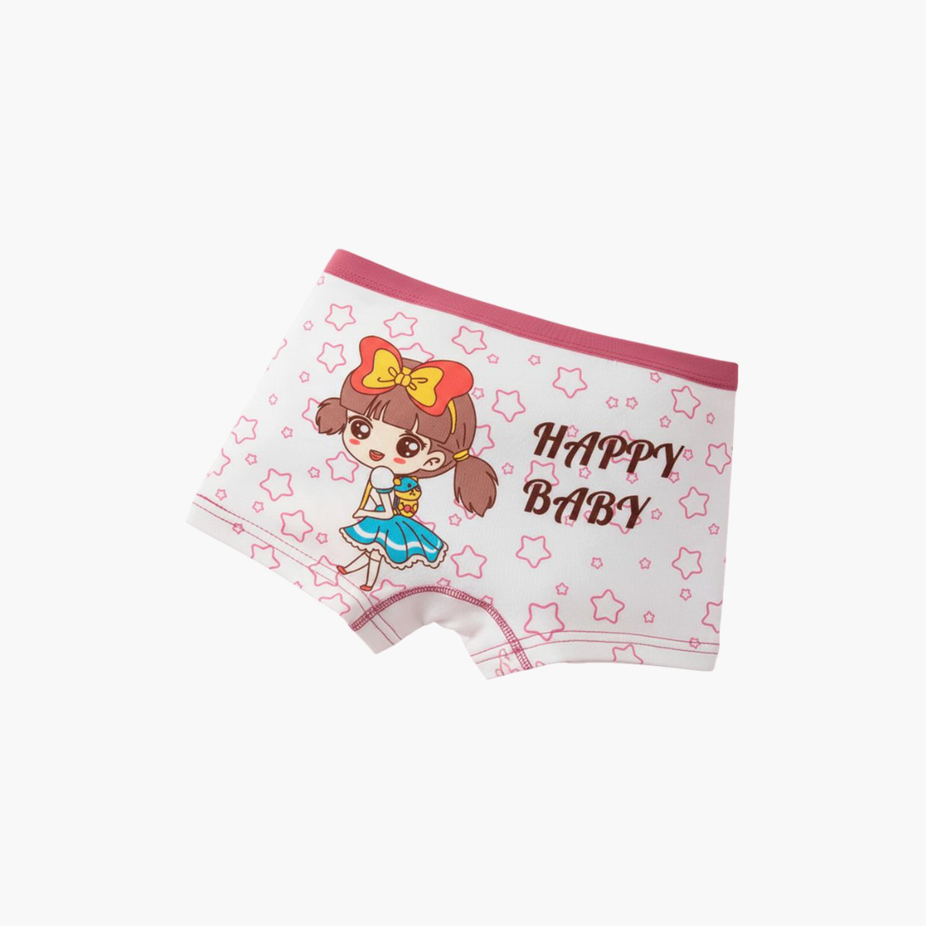 Babyqlo 4-Piece Cotton Happy Girl Print Briefs Set-girls-clothing-innerwear-panties-image-3