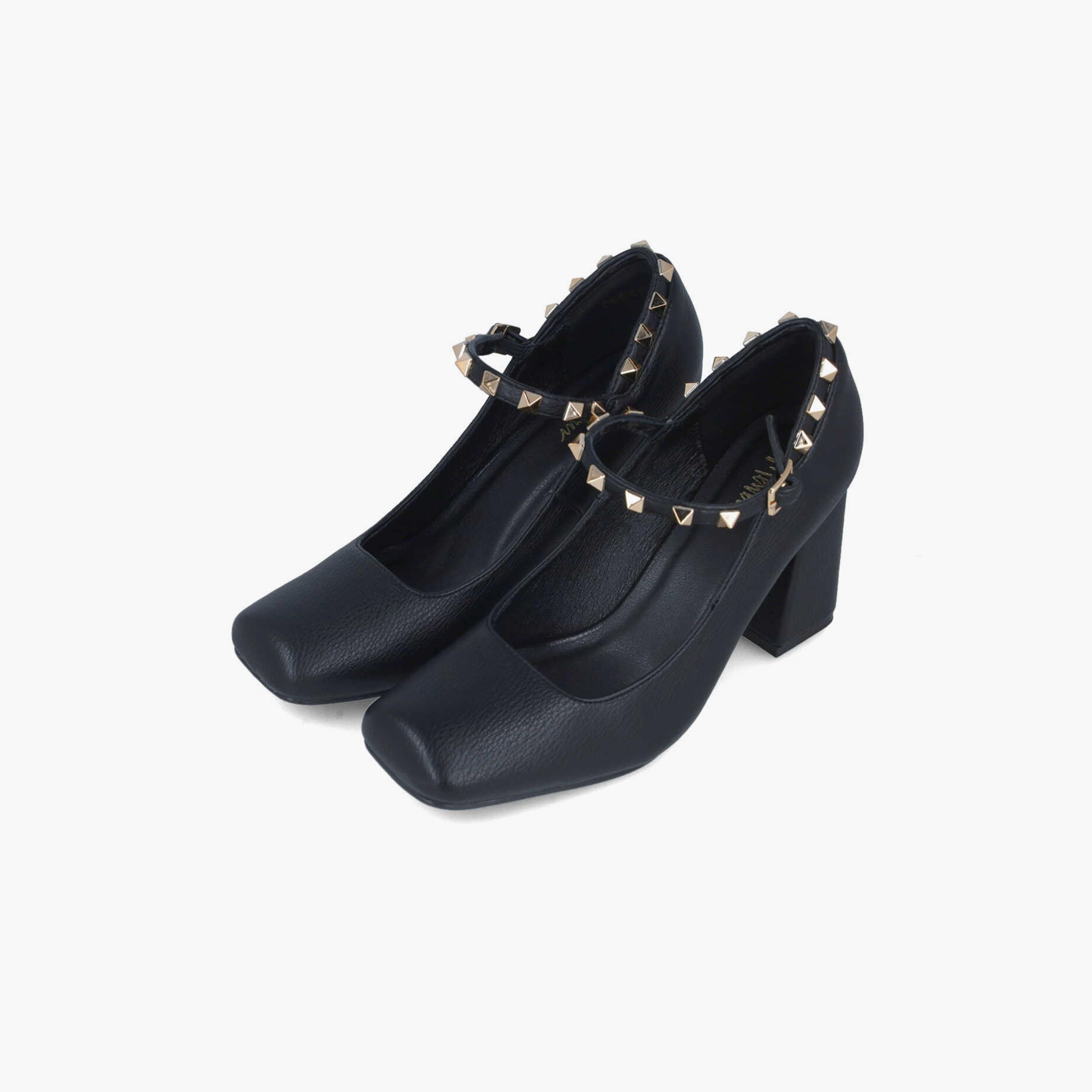 Menbur Women's Block Heels with Studded Accent | 24645-women-shoes-heels-image-2