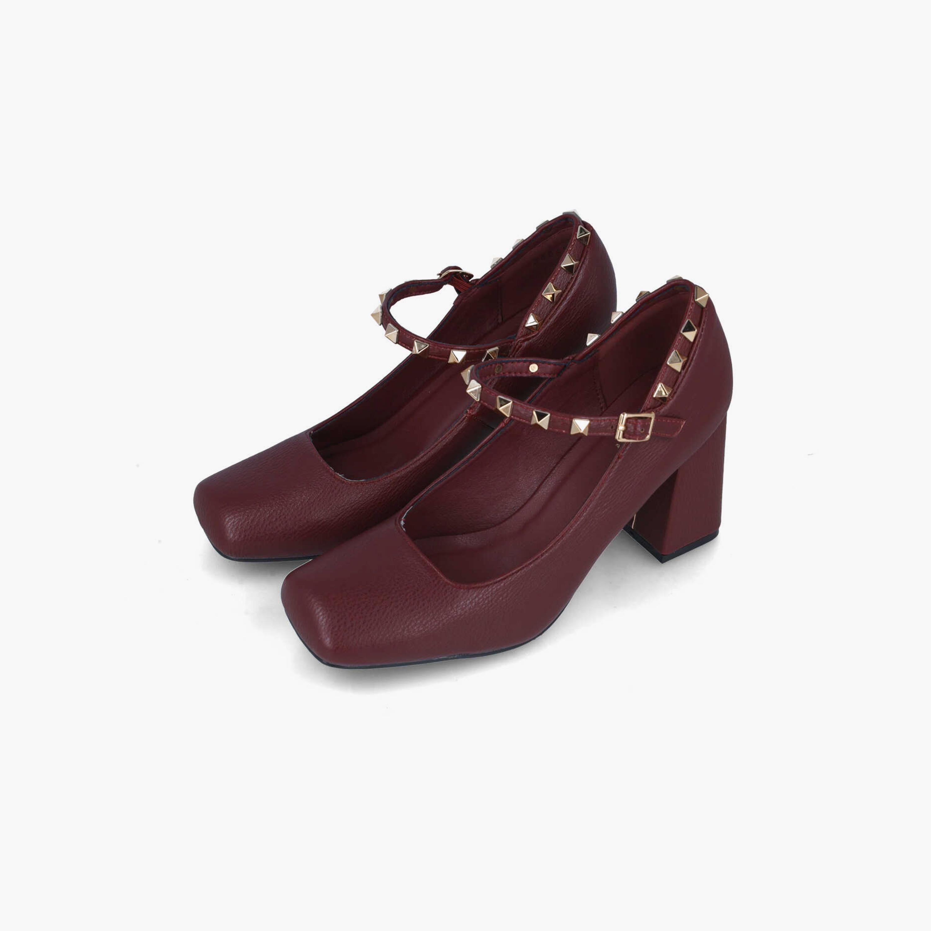 Menbur Women's Block Heels with Studded Accent | 24645-women-shoes-heels-image-2