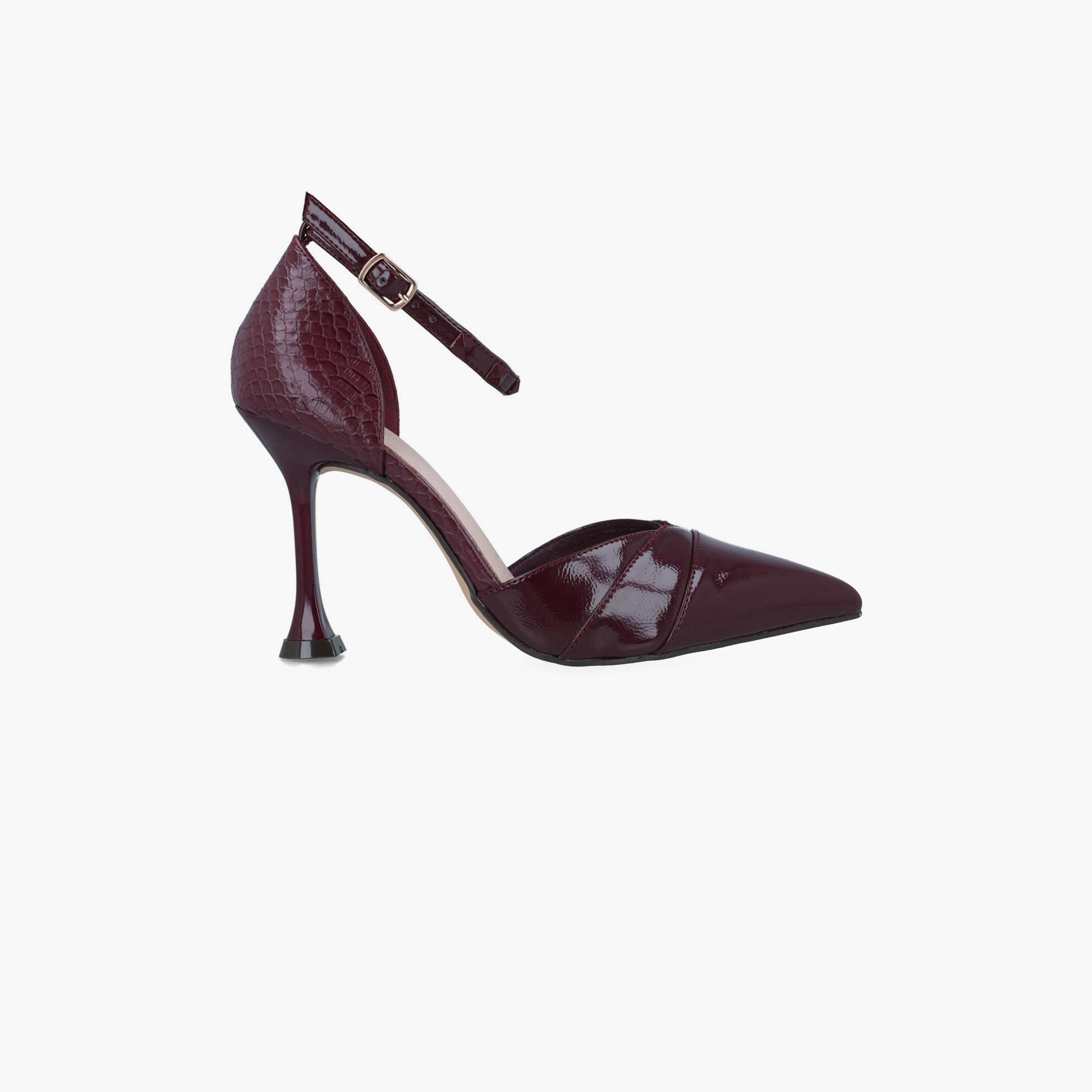 Menbur Women's Reptile Print Pumps with Strap | 24654-women-shoes-heels-image-2