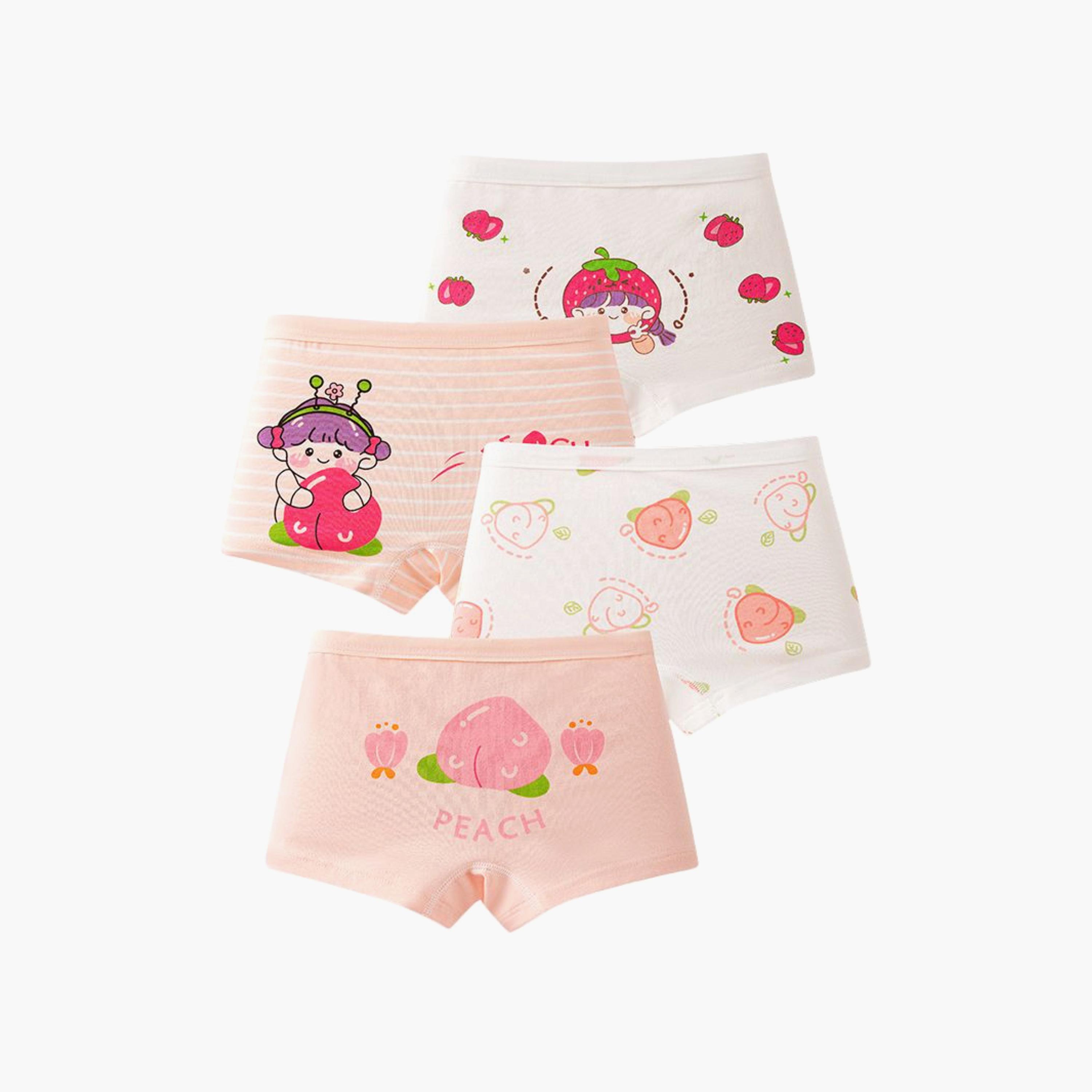 Babyqlo 4-Piece Fruit Print Briefs Pack Briefs Set-girls-clothing-innerwear-panties-image-1