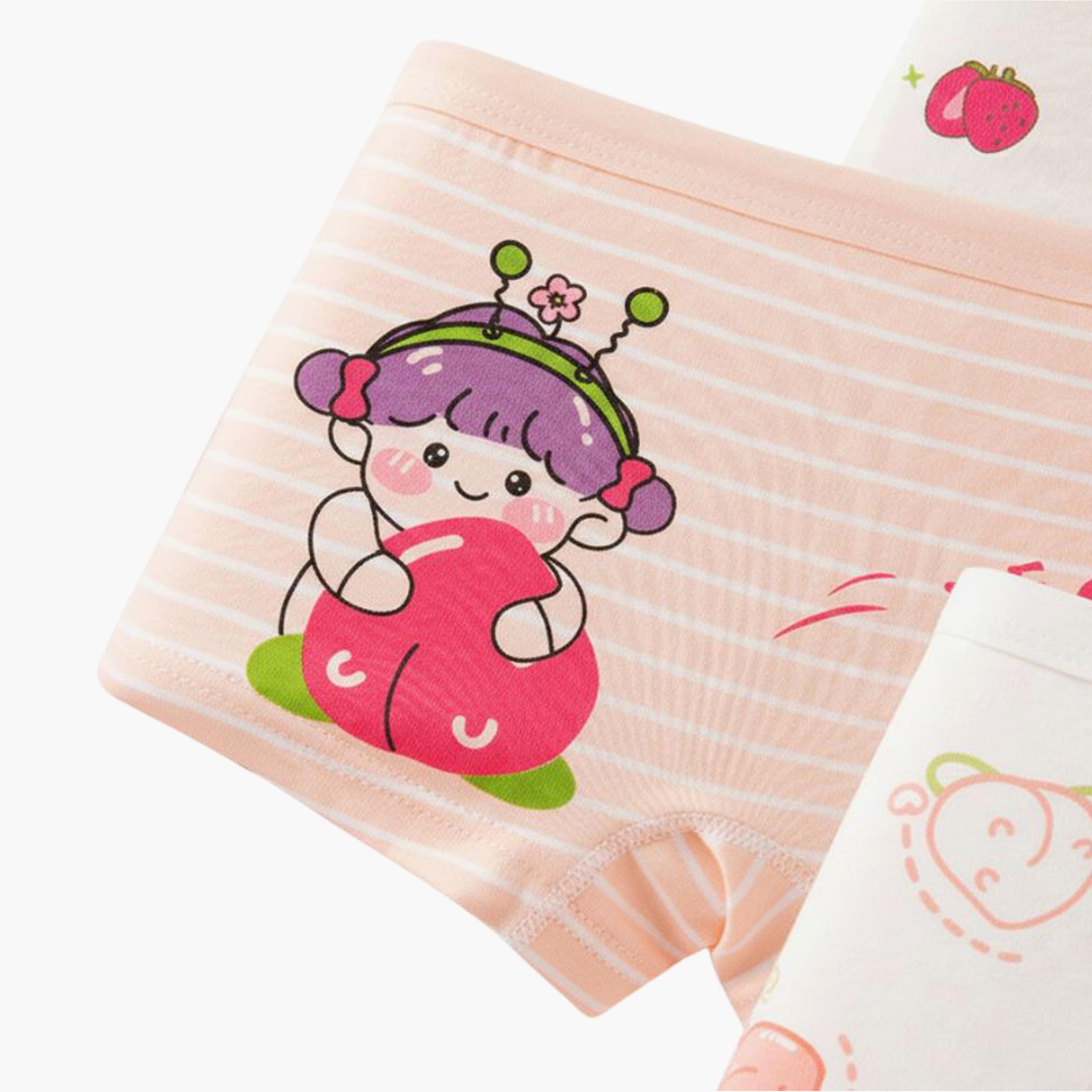 Babyqlo 4-Piece Fruit Print Briefs Pack Briefs Set-girls-clothing-innerwear-panties-image-4