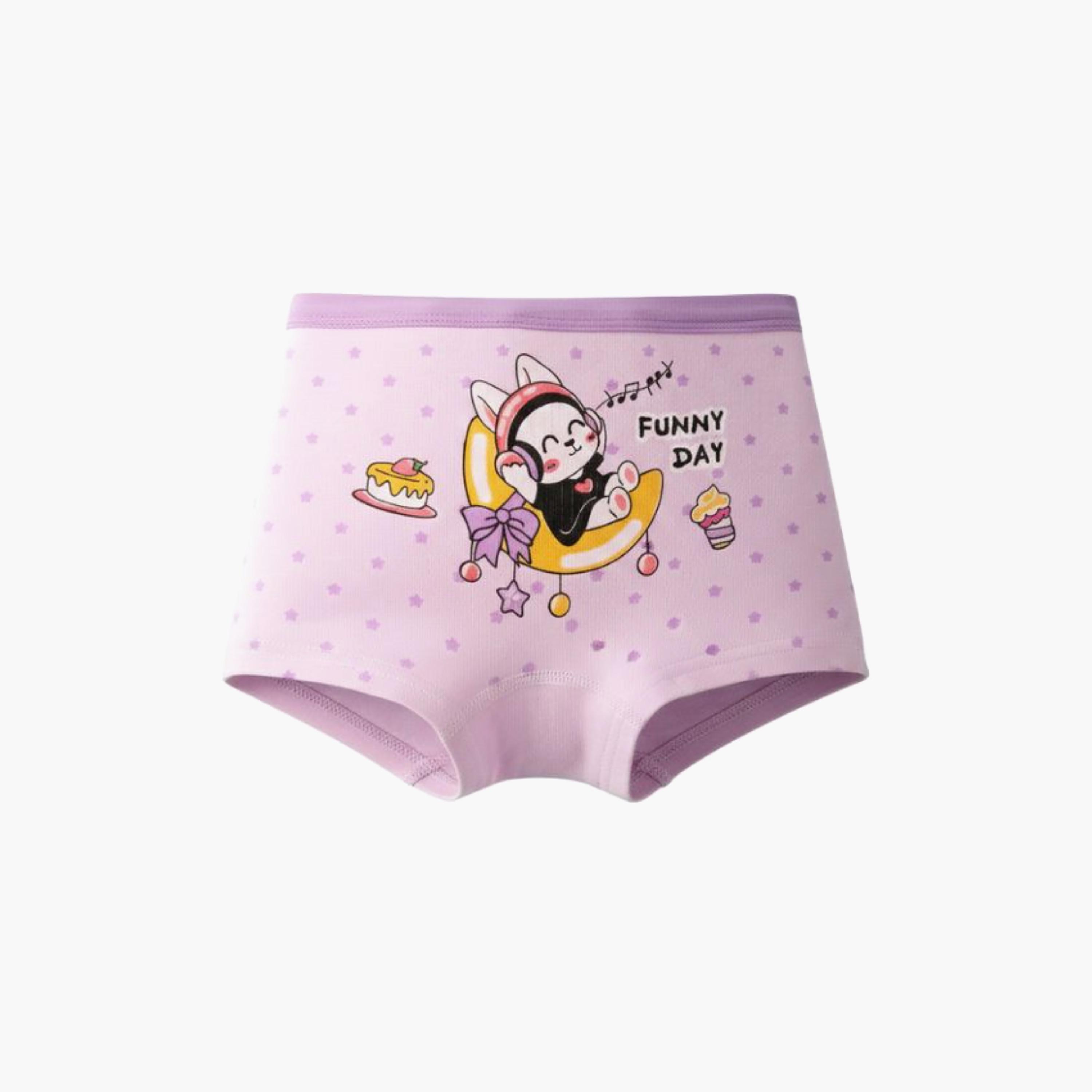 Babyqlo 4-Piece Cute Bunny Print Pack Briefs Set-girls-clothing-innerwear-panties-image-2