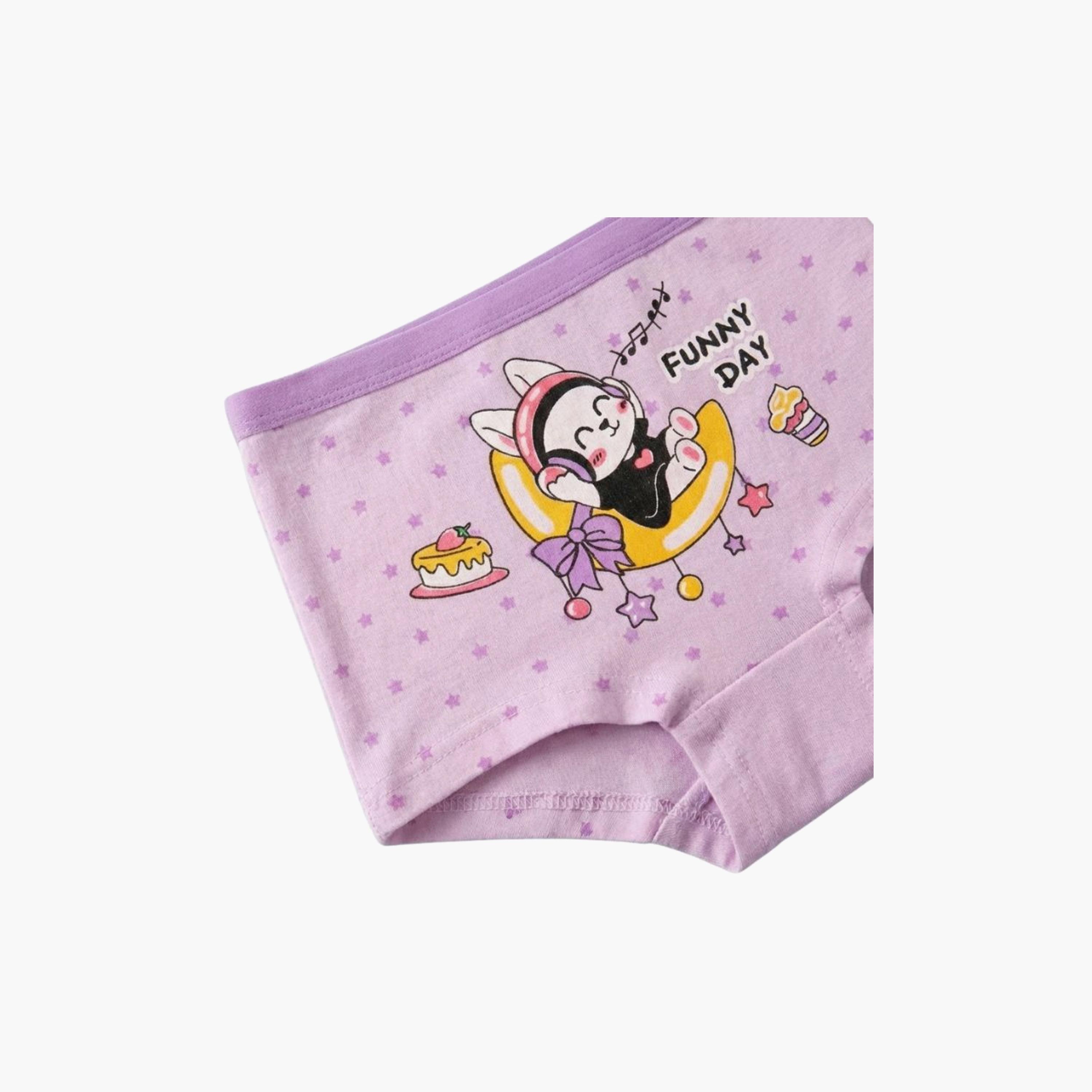 Babyqlo 4-Piece Cute Bunny Print Pack Briefs Set-girls-clothing-innerwear-panties-image-3