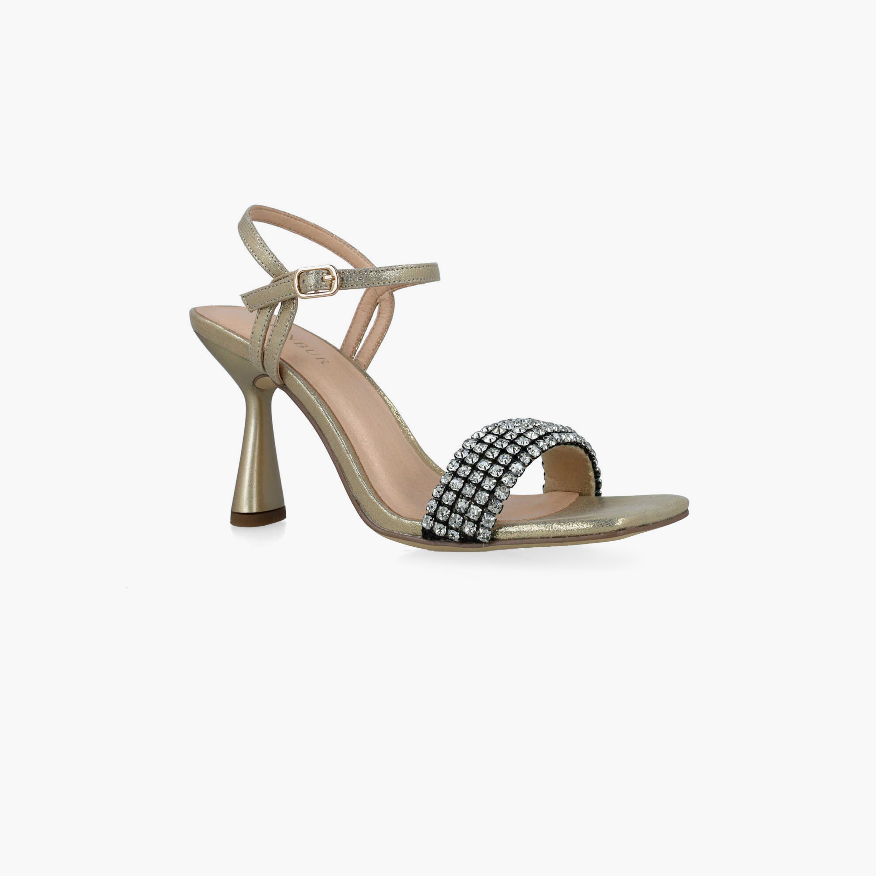 Menbur Women's Glitter Strap Sandals with Rhinestone Accent | 24687-women-shoes-heels-image-1