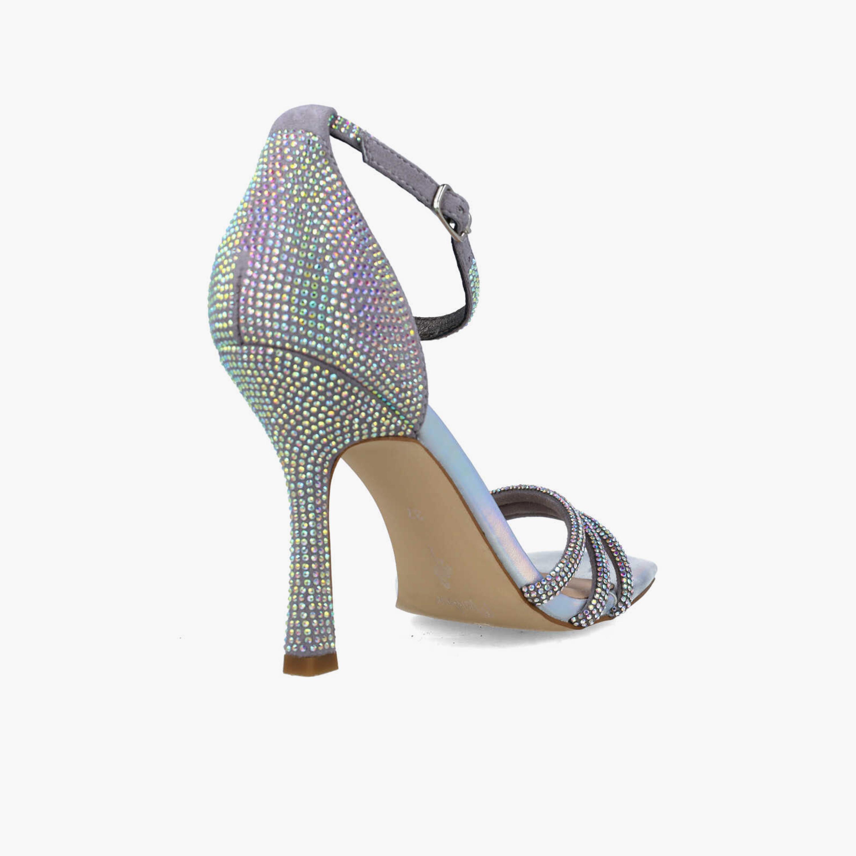 Menbur Women's Metallic Strap Sandals with Embellishment | 24694-women-shoes-heels-image-3