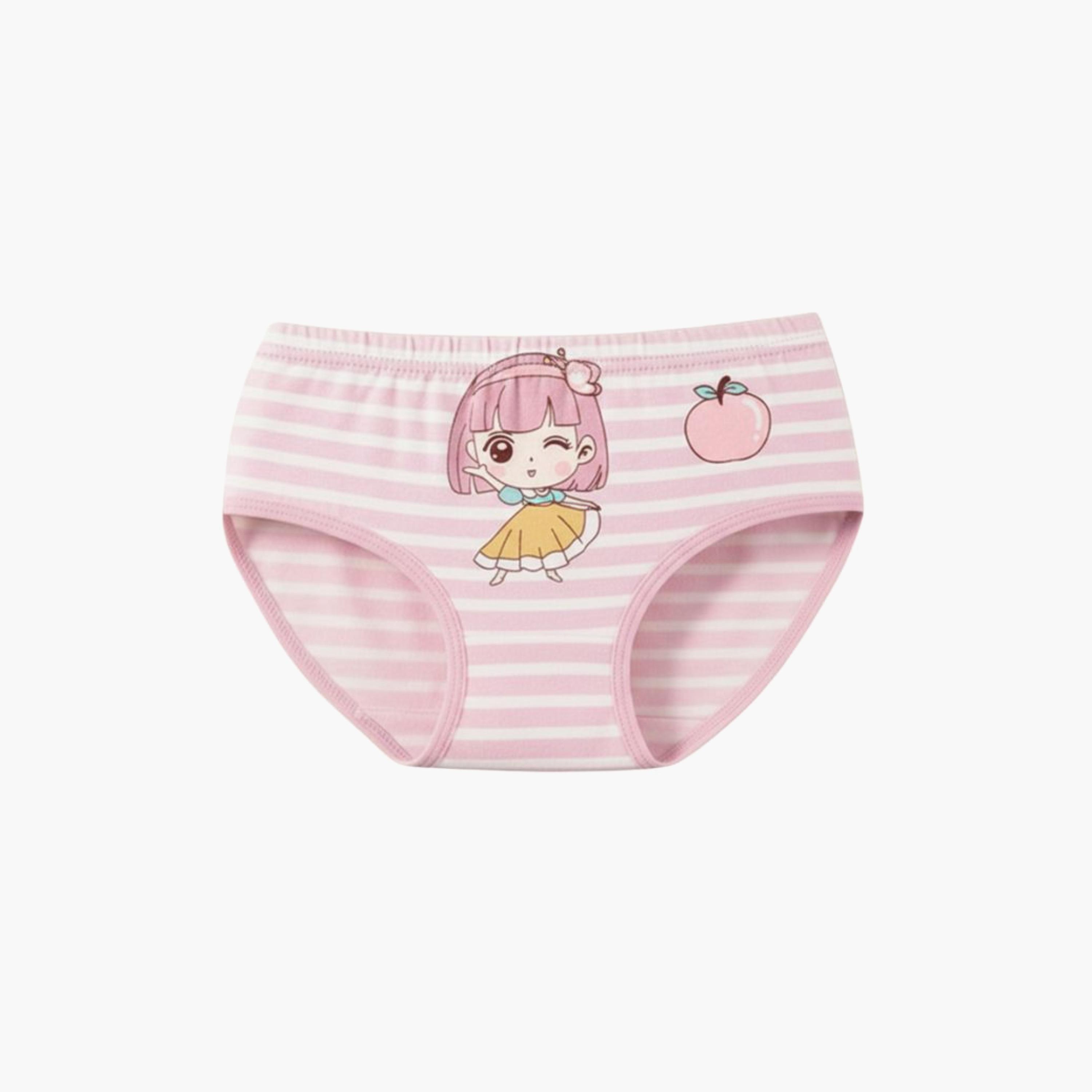 طقم سراويل داخلية (بريفز) قطنية بطبعة فتاة جميلة 4 قطع من بيبيكلو-girls-clothing-innerwear-panties-image-4