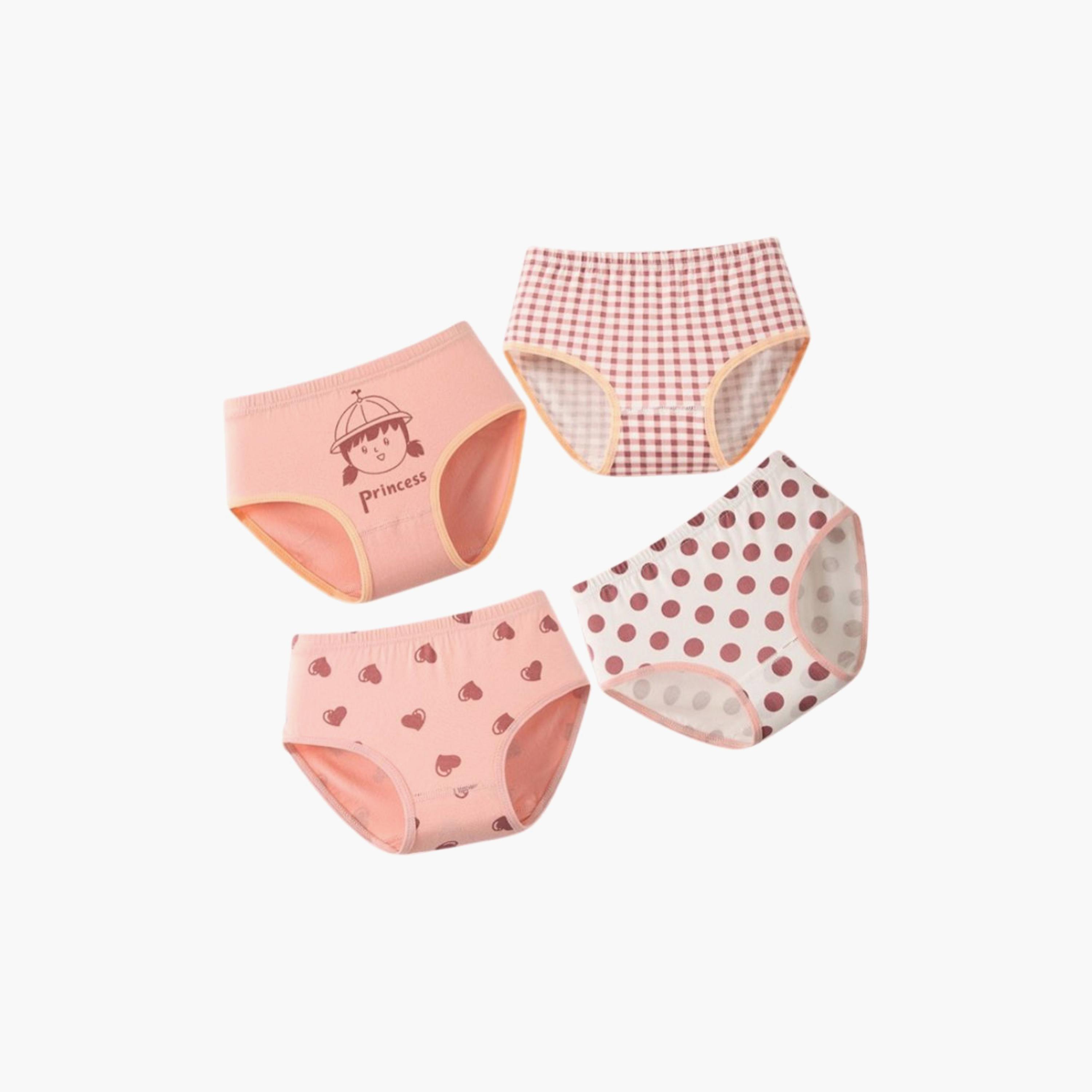 طقم سراويل داخلية (بريفز) قطنية بطبعة أميرة 4 قطع من بيبيكلو-girls-clothing-innerwear-panties-image-1