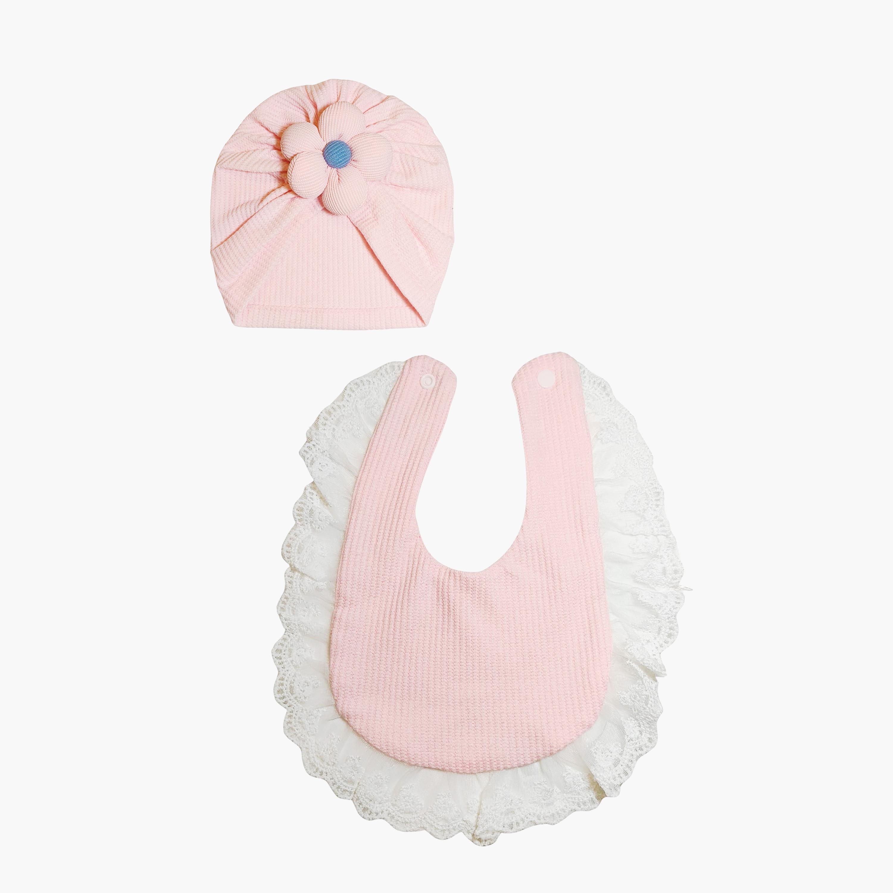 Babyqlo Adorable Cotton Bib with Cap Set-baby-feeding-bibs-image-1