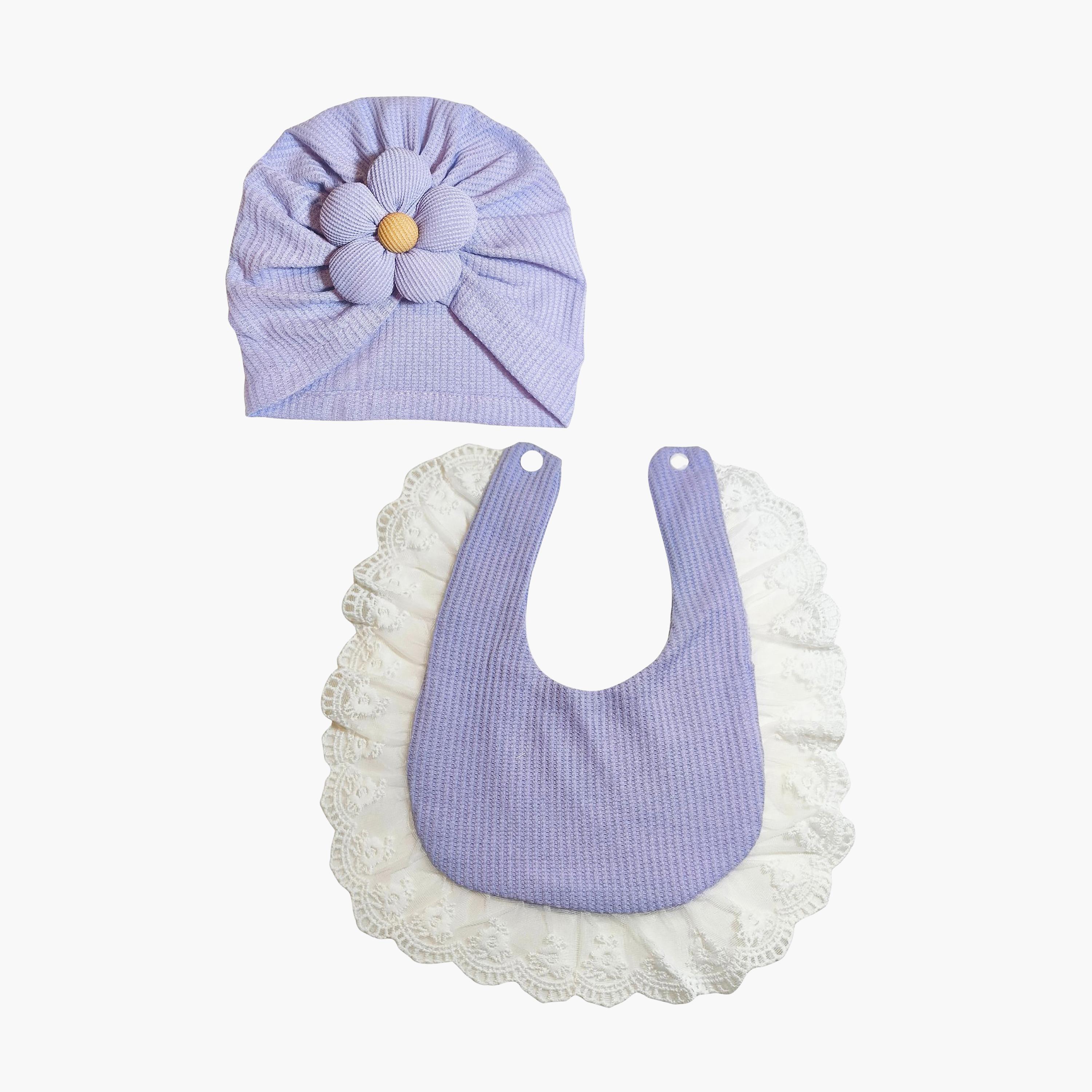 Babyqlo Adorable Cotton Bib with Cap Set-baby-feeding-bibs-image-2