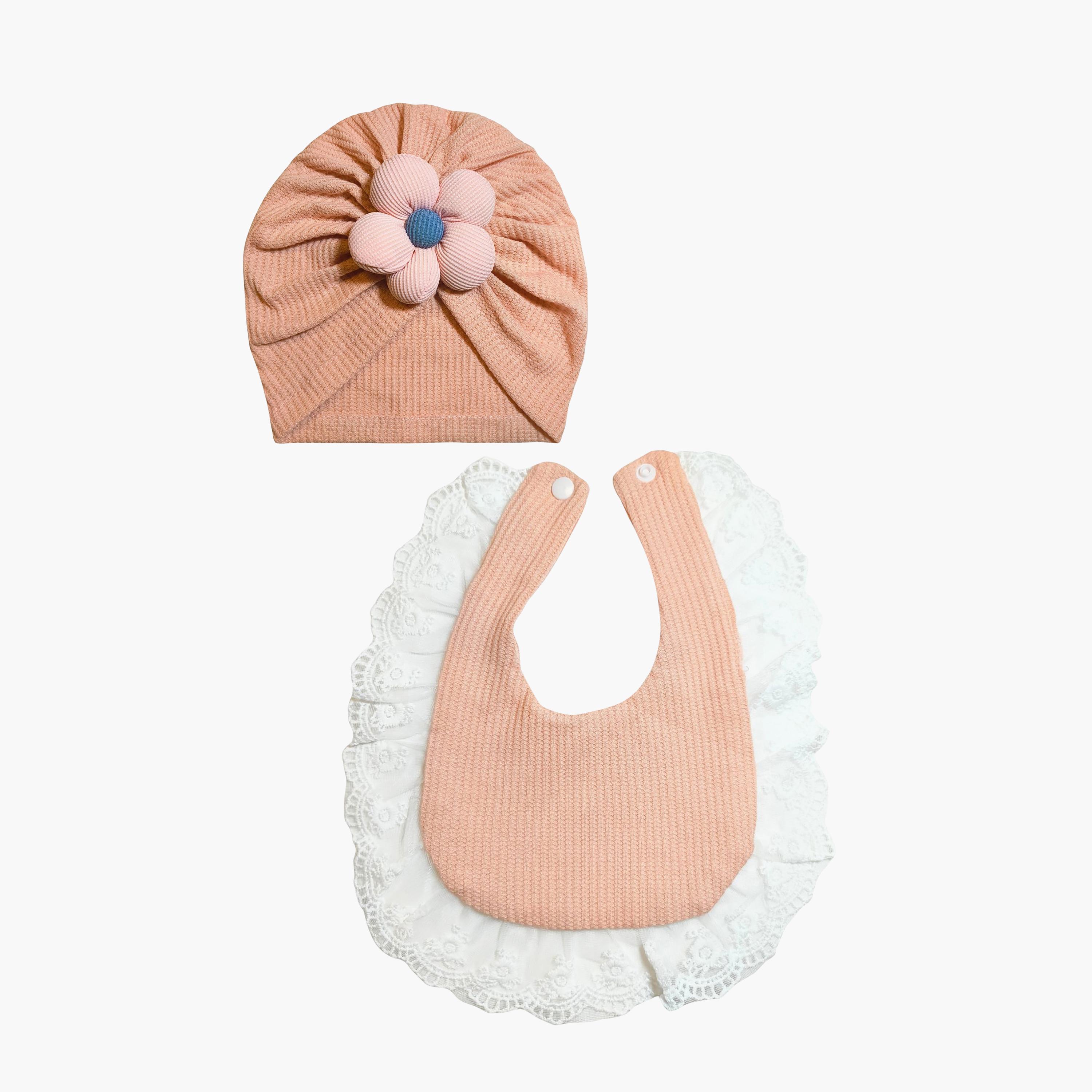 Babyqlo Adorable Cotton Bib with Cap Set-baby-feeding-bibs-image-1