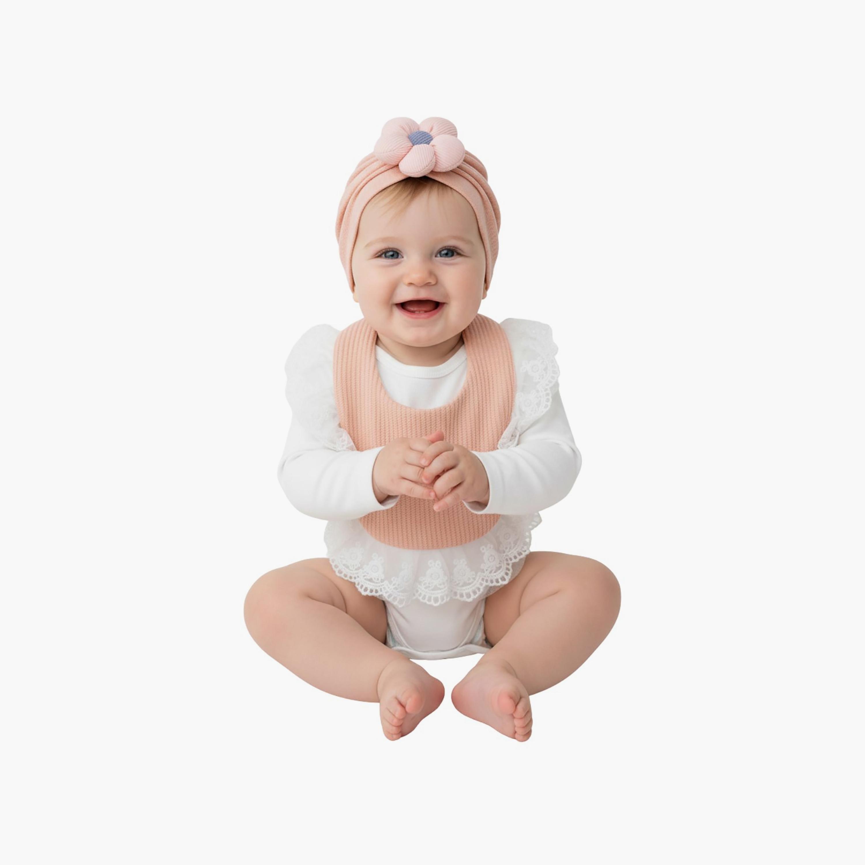 Babyqlo Adorable Cotton Bib with Cap Set-baby-feeding-bibs-image-4