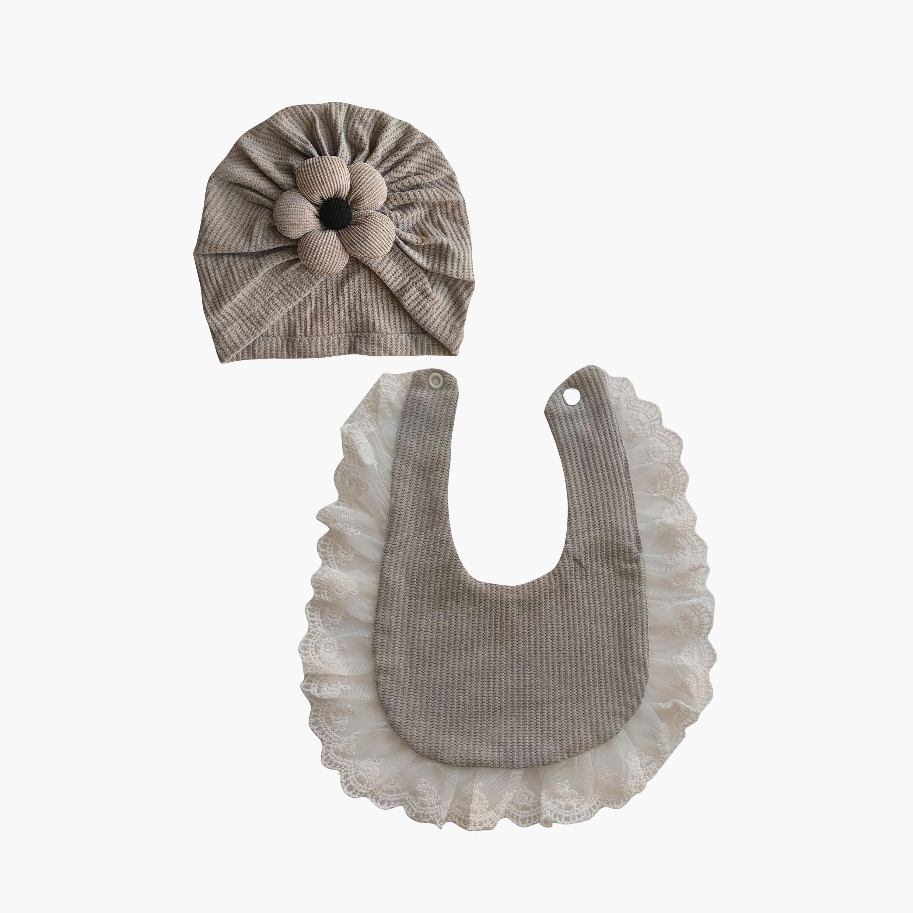 Babyqlo Adorable Cotton Bib with Cap Set-baby-feeding-bibs-image-1