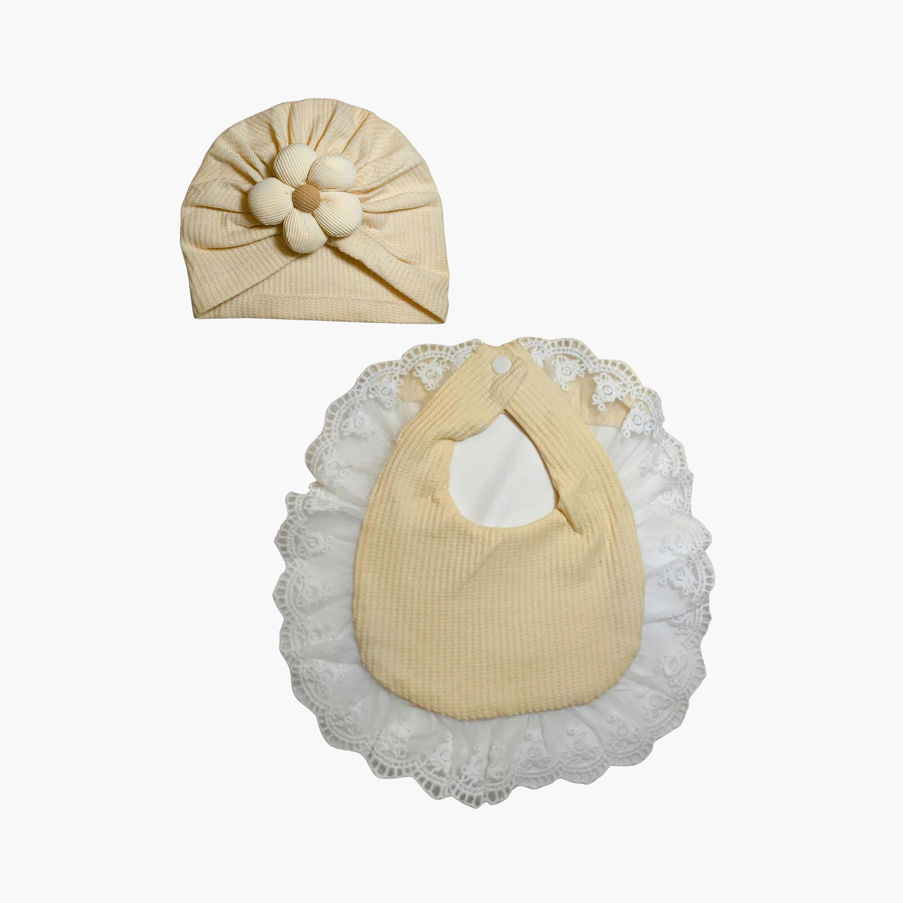 Babyqlo Adorable Cotton Bib with Cap Set-baby-feeding-bibs-image-1