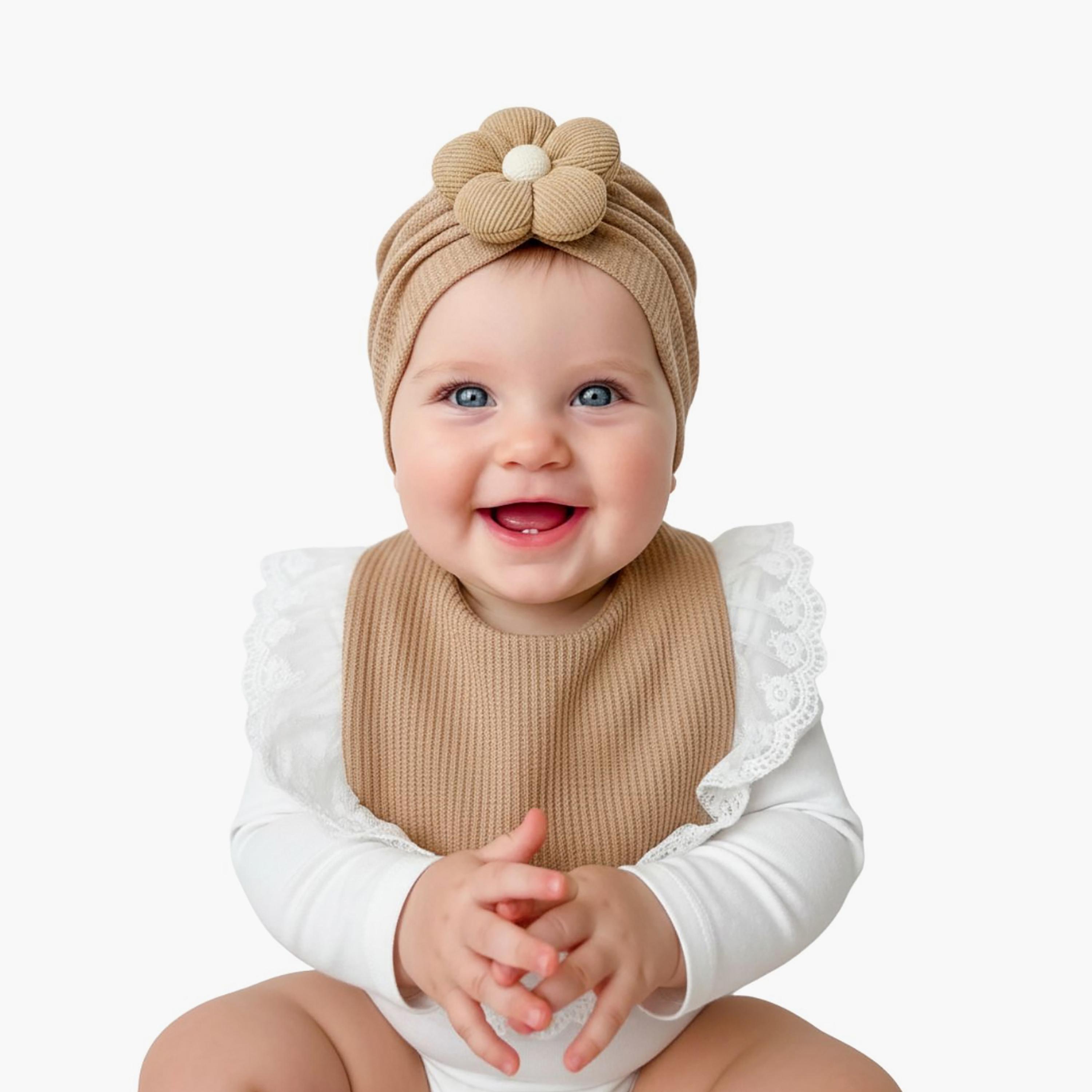 Babyqlo Adorable Cotton Bib with Cap Set-baby-feeding-bibs-image-1