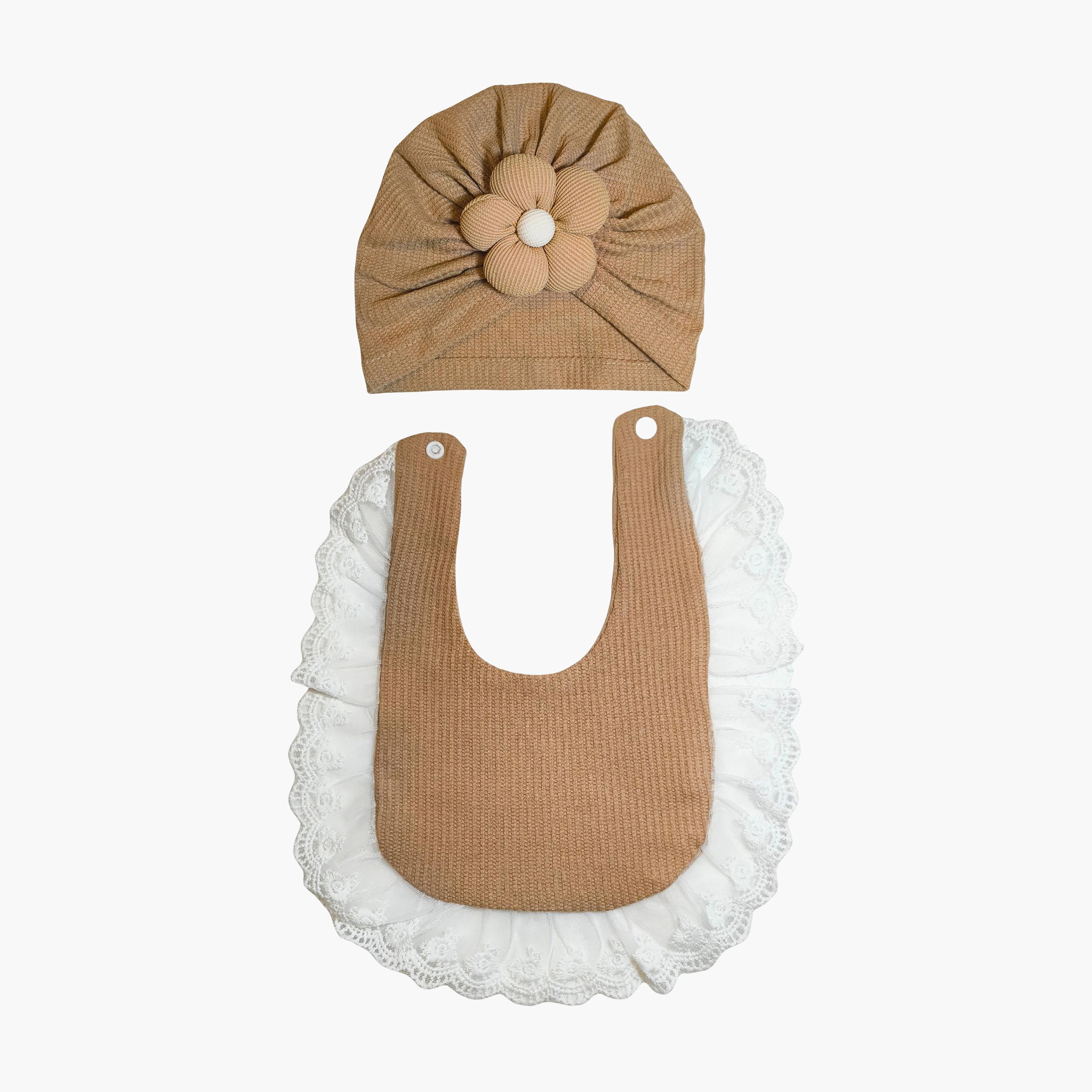 Babyqlo Adorable Cotton Bib with Cap Set-baby-feeding-bibs-image-2