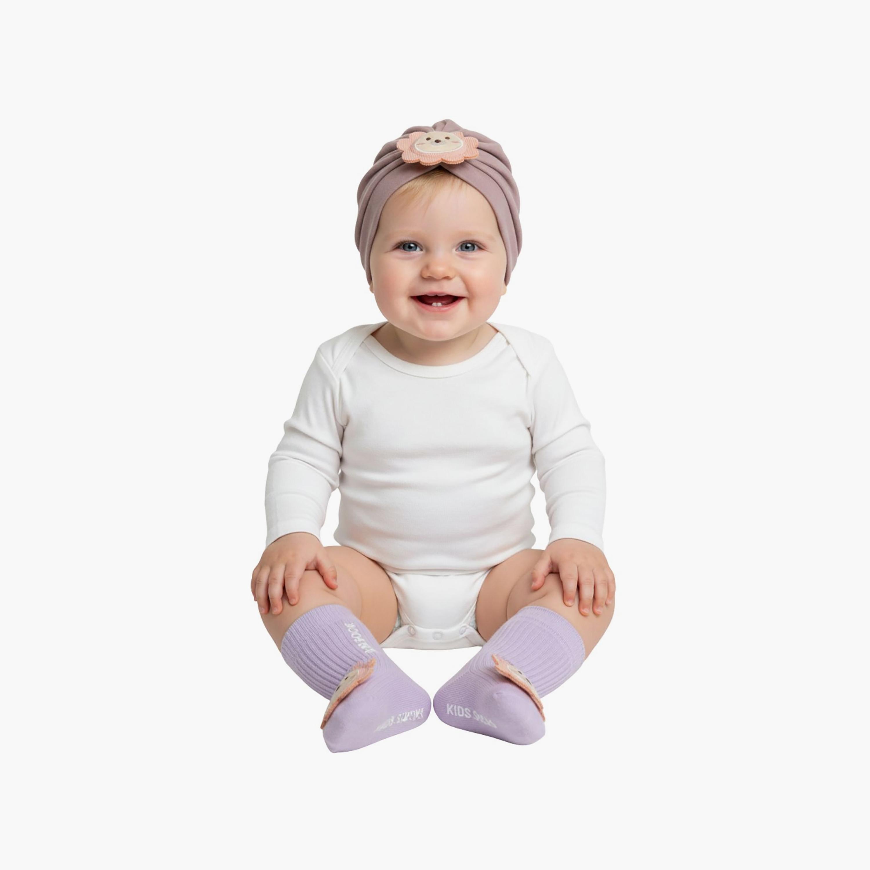 Babyqlo Floral Socks with Cap Set-baby-girls-accessories-socks-image-1