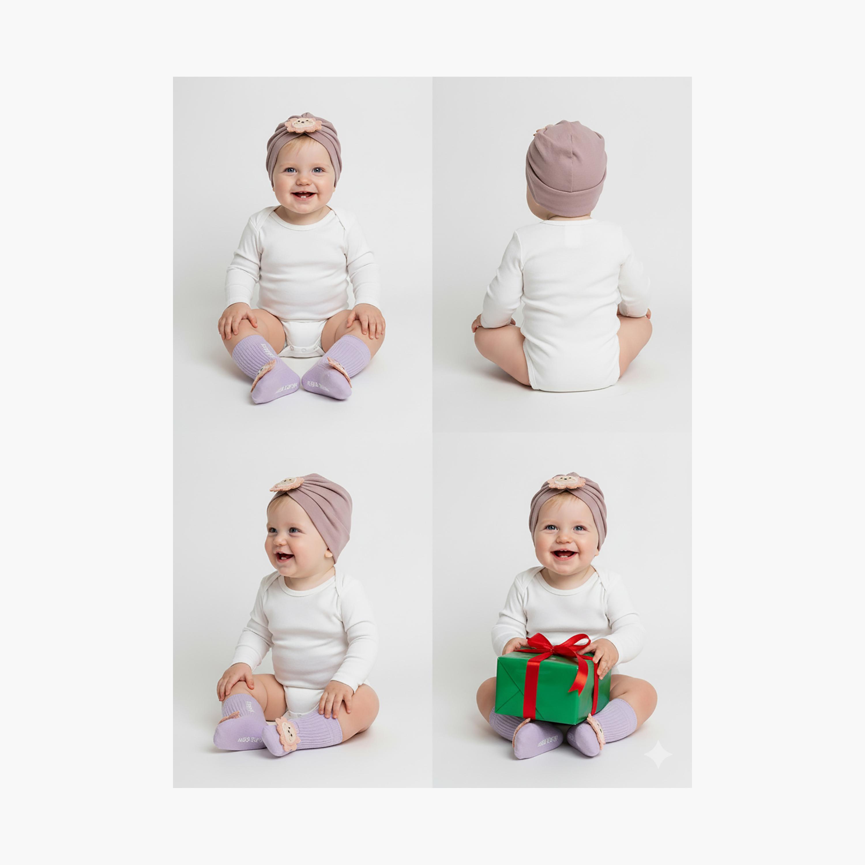 Babyqlo Floral Socks with Cap Set-baby-girls-accessories-socks-image-5