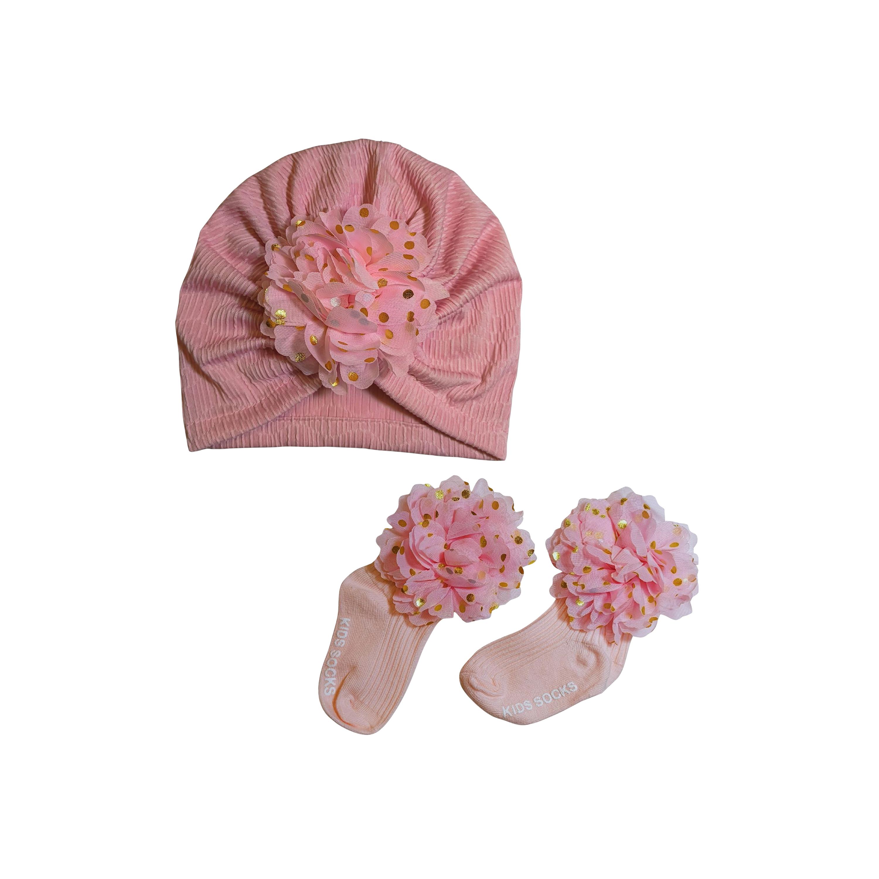 Babyqlo Floral Socks with Cap Set-baby-girls-accessories-socks-image-1