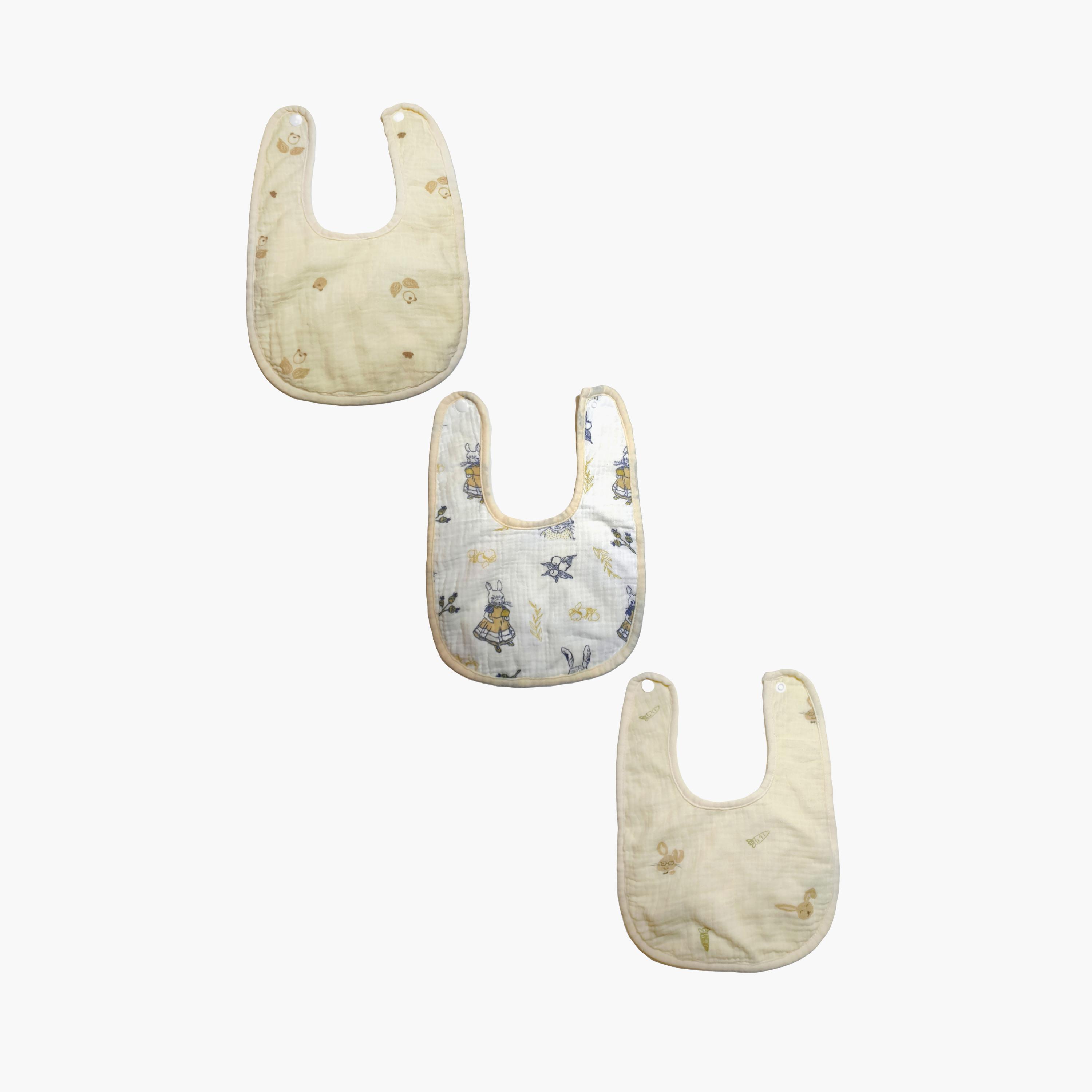 Babyqlo 3-Piece Cotton Bibs Set-baby-feeding-bibs-image-1