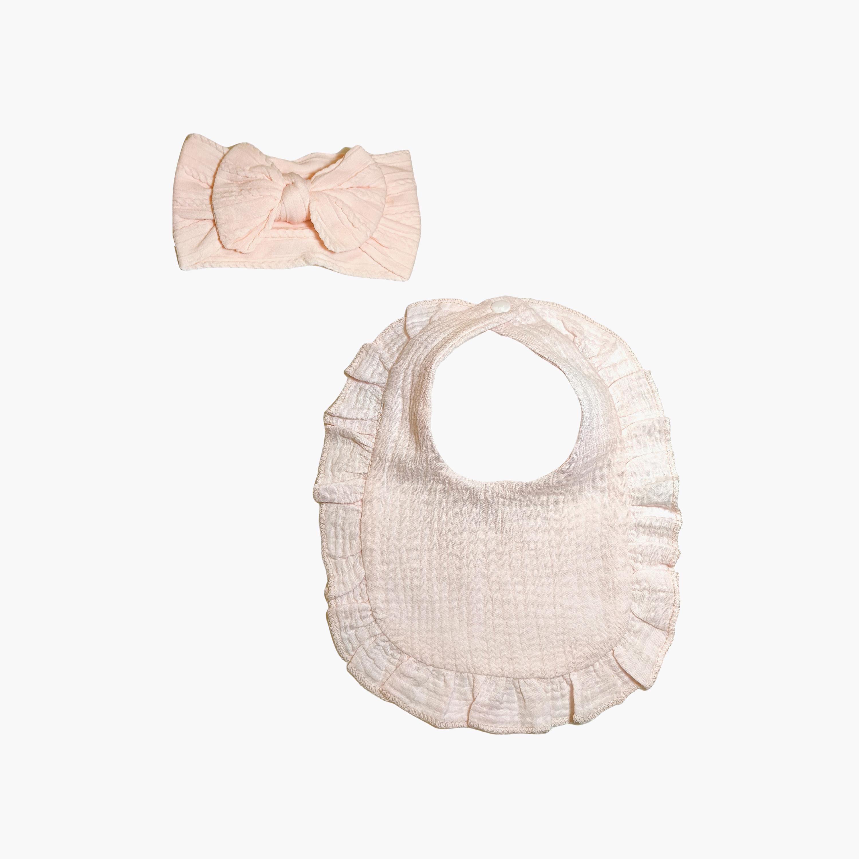 Babyqlo Adorable Cotton Bib with Headband Set-baby-feeding-bibs-image-1