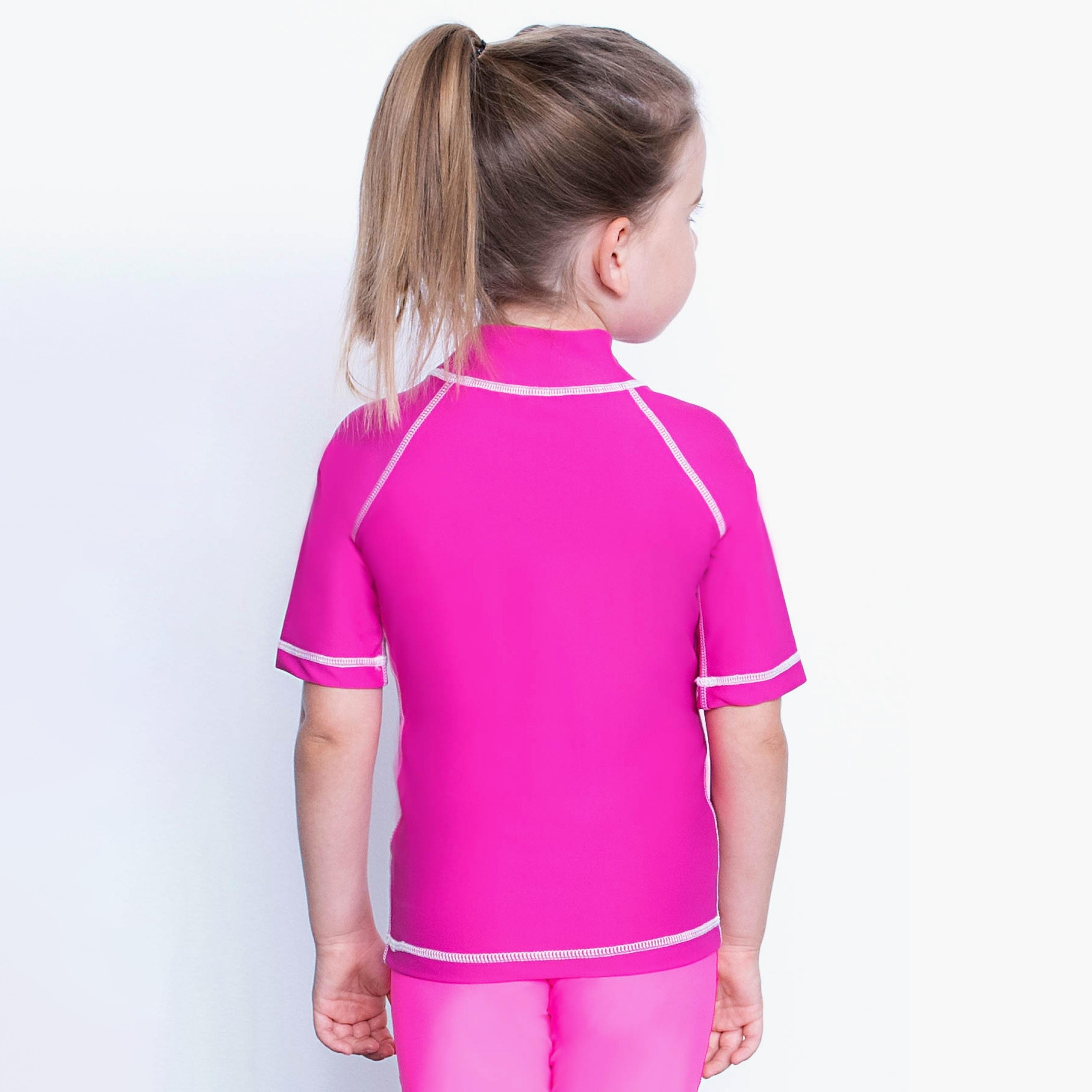 COEGA Sunwear Girls Kids Rashguard Short Sleeve, Pink-sports-gear-swimming-girl-image-3