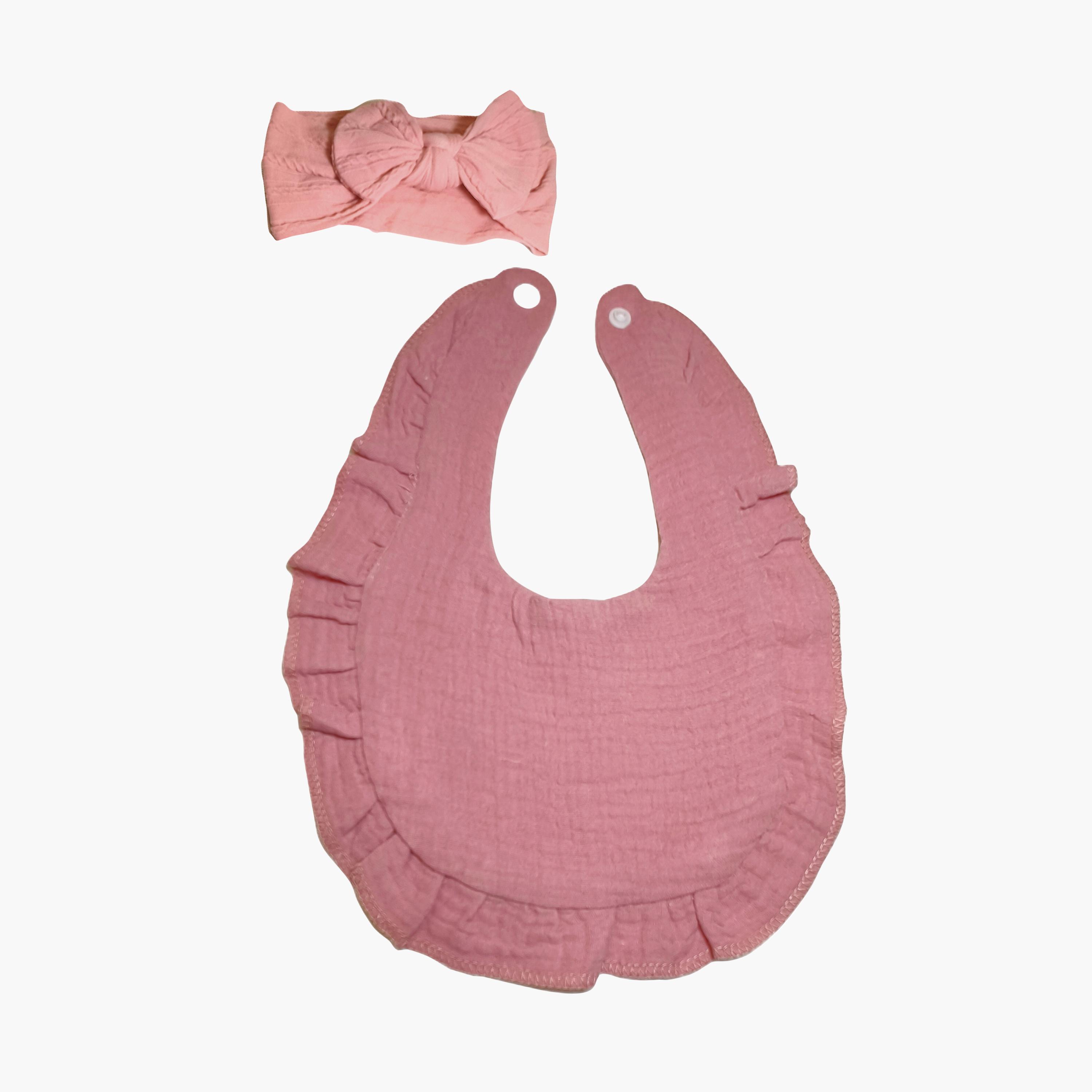 Babyqlo Adorable Cotton Bib with Headband Set-baby-feeding-bibs-image-1