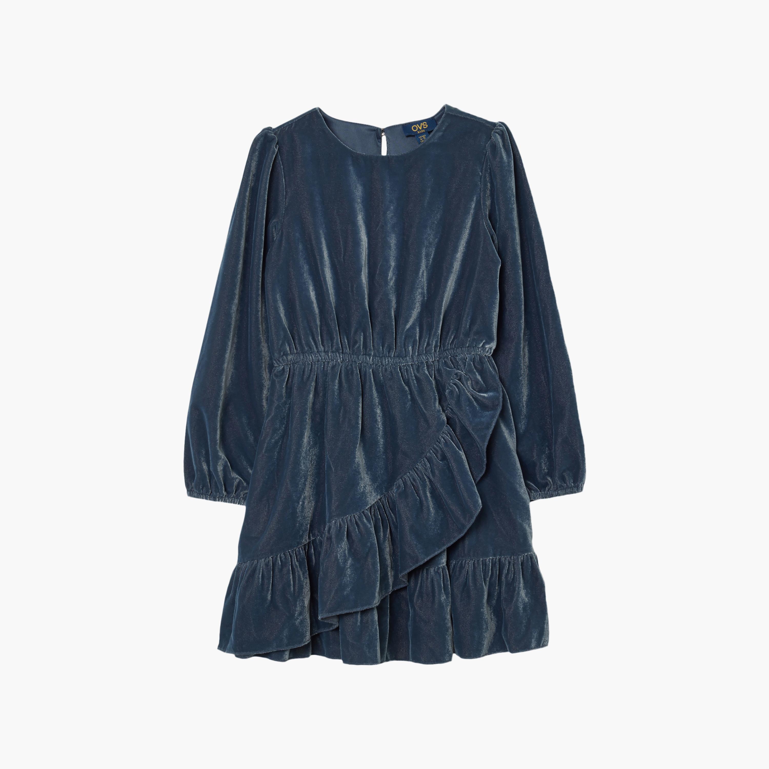 فستان سادة بقصة "A-لاين" و "ريجيولار فيت" من اوه في اس-girls-clothing-dressesandjumpsuits-image-1