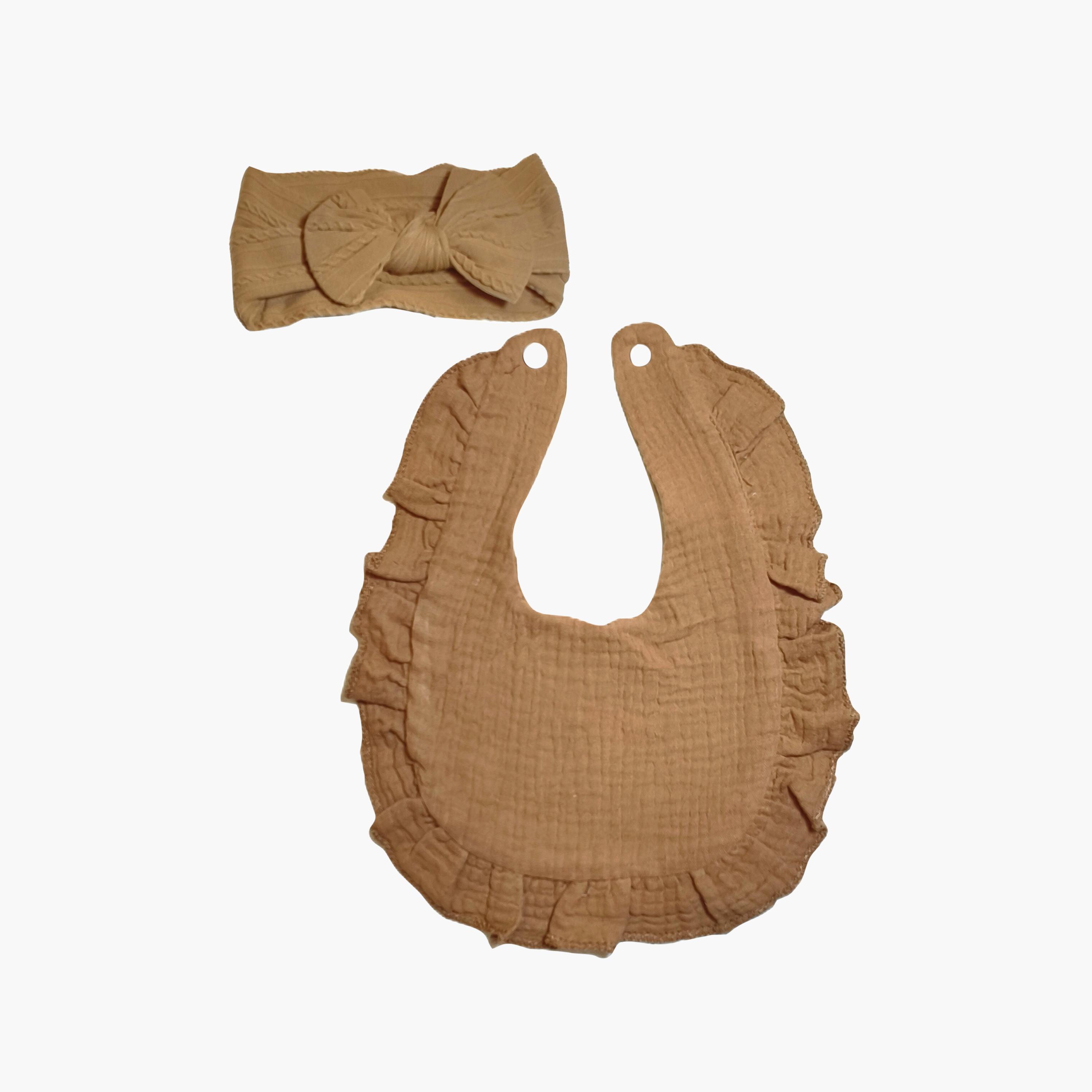 Babyqlo Adorable Cotton Bib with Headband Set-baby-feeding-bibs-image-1