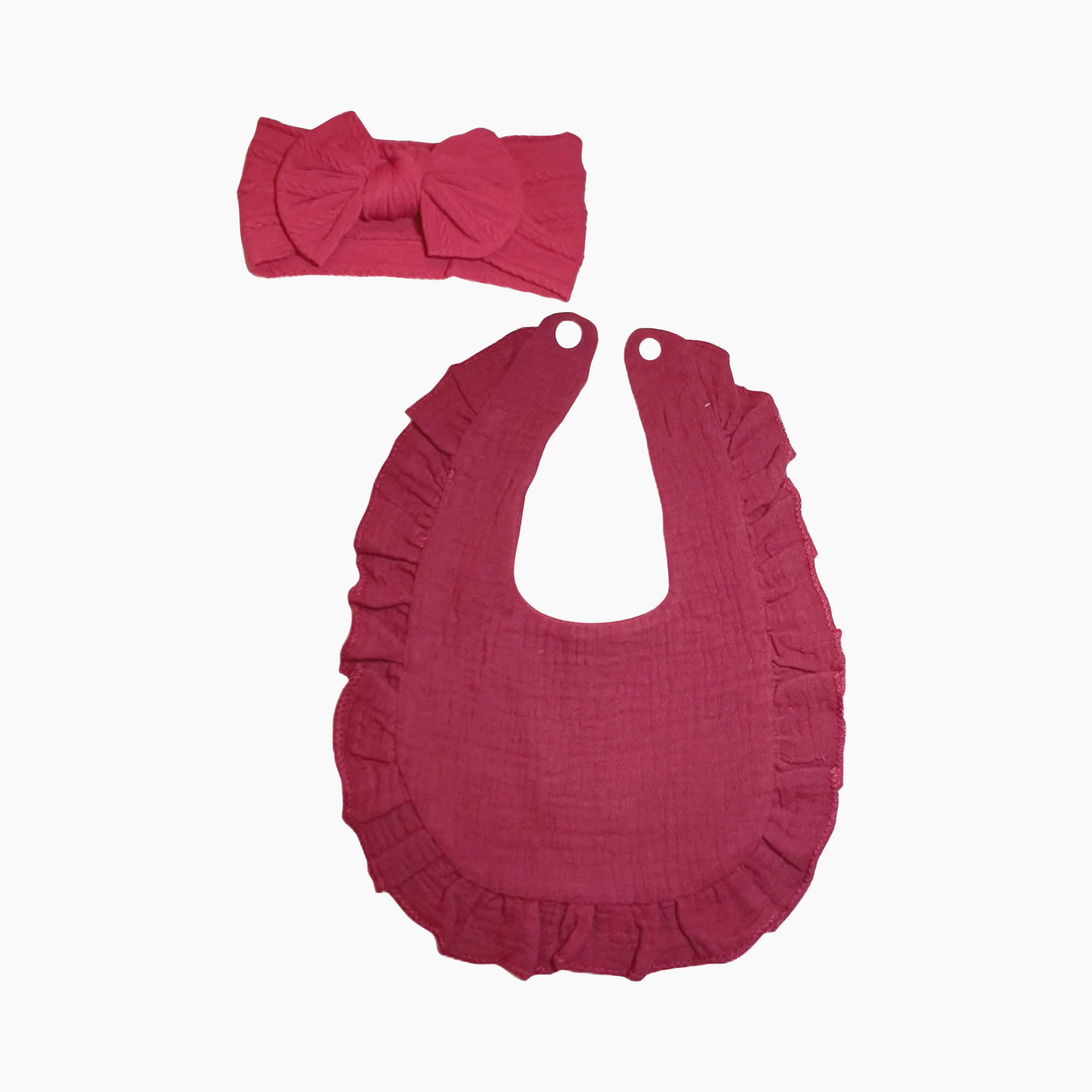 Babyqlo Adorable Cotton Bib with Headband Set-baby-feeding-bibs-image-1