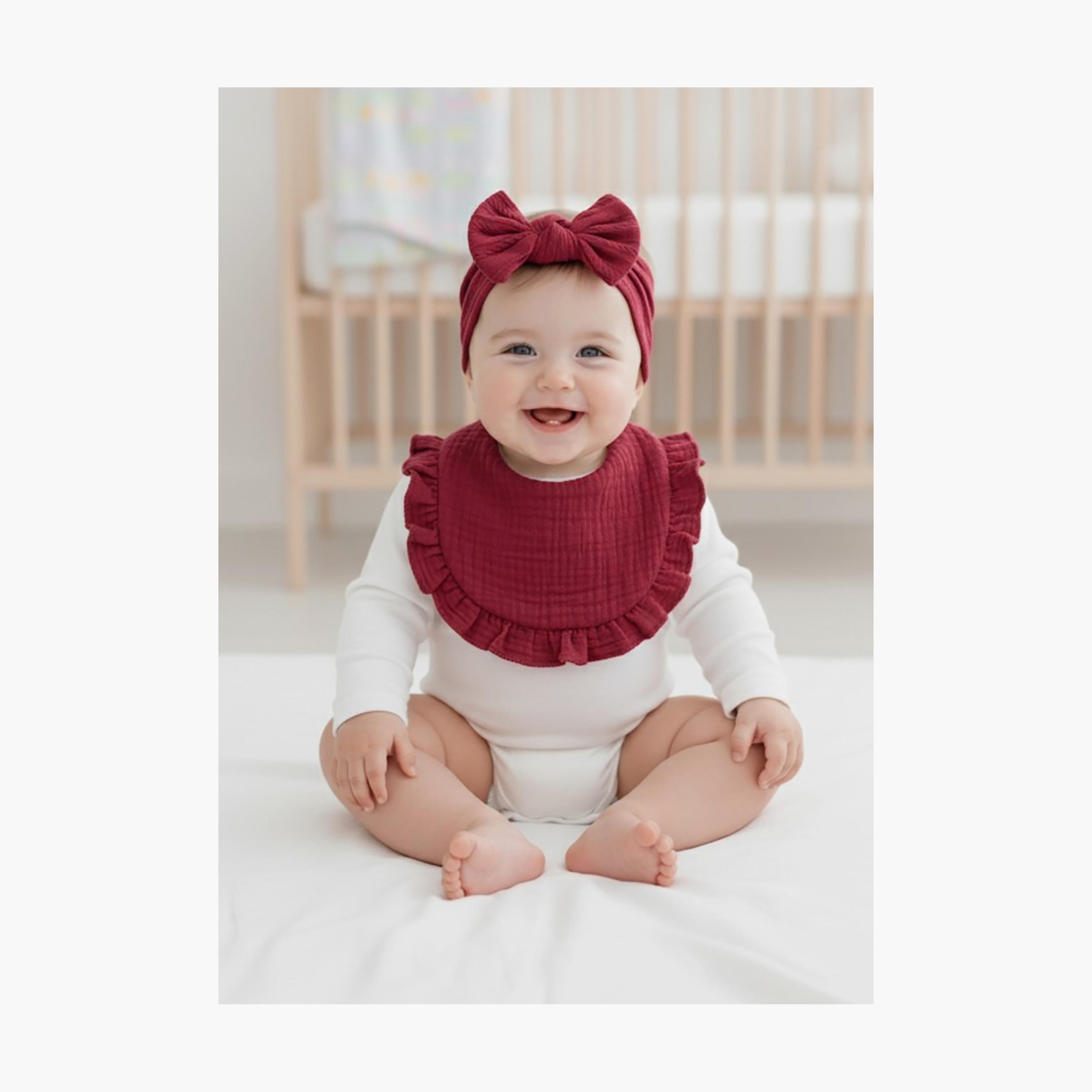Babyqlo Adorable Cotton Bib with Headband Set-baby-feeding-bibs-image-4