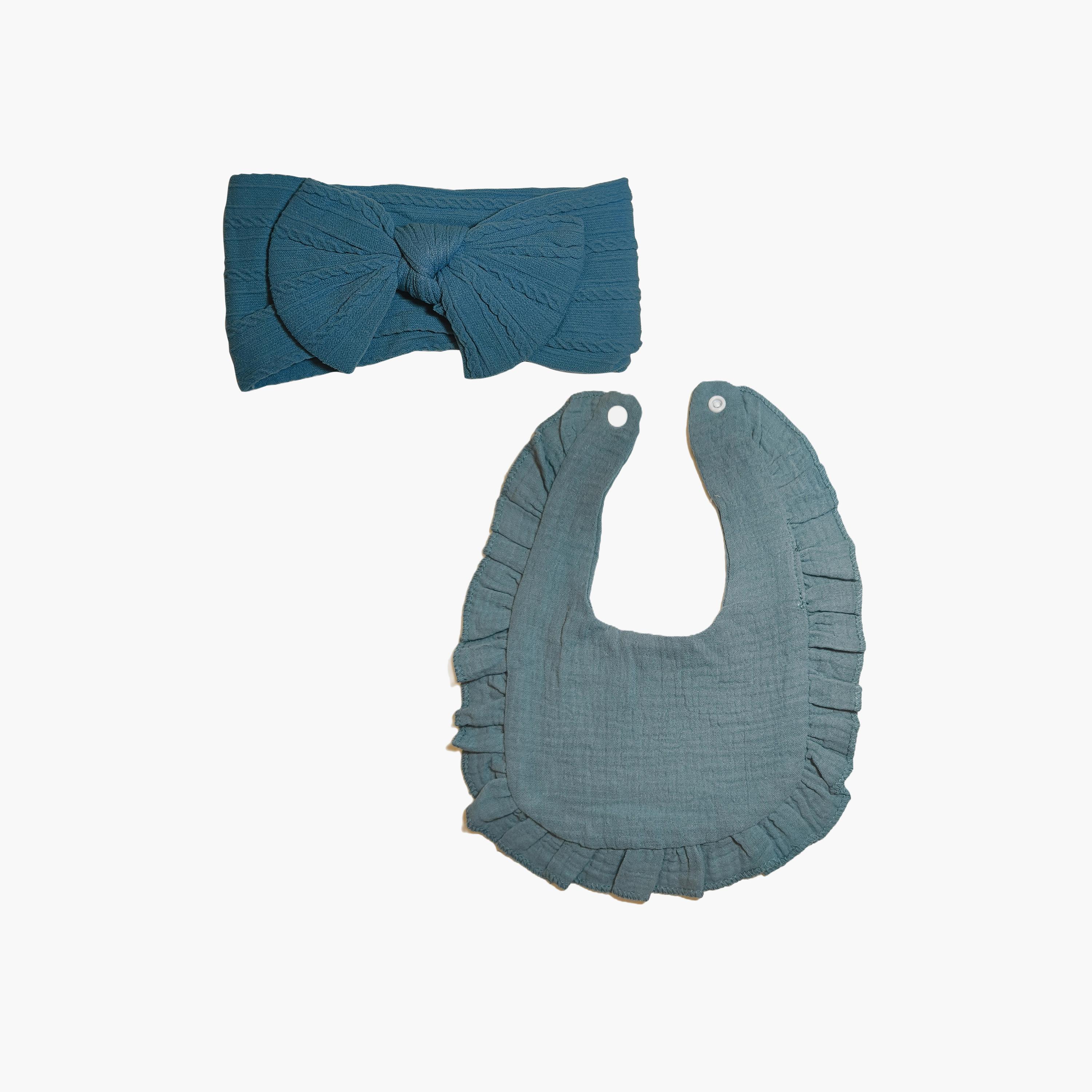 Babyqlo Adorable Cotton Bib with Headband Set-baby-feeding-bibs-image-1