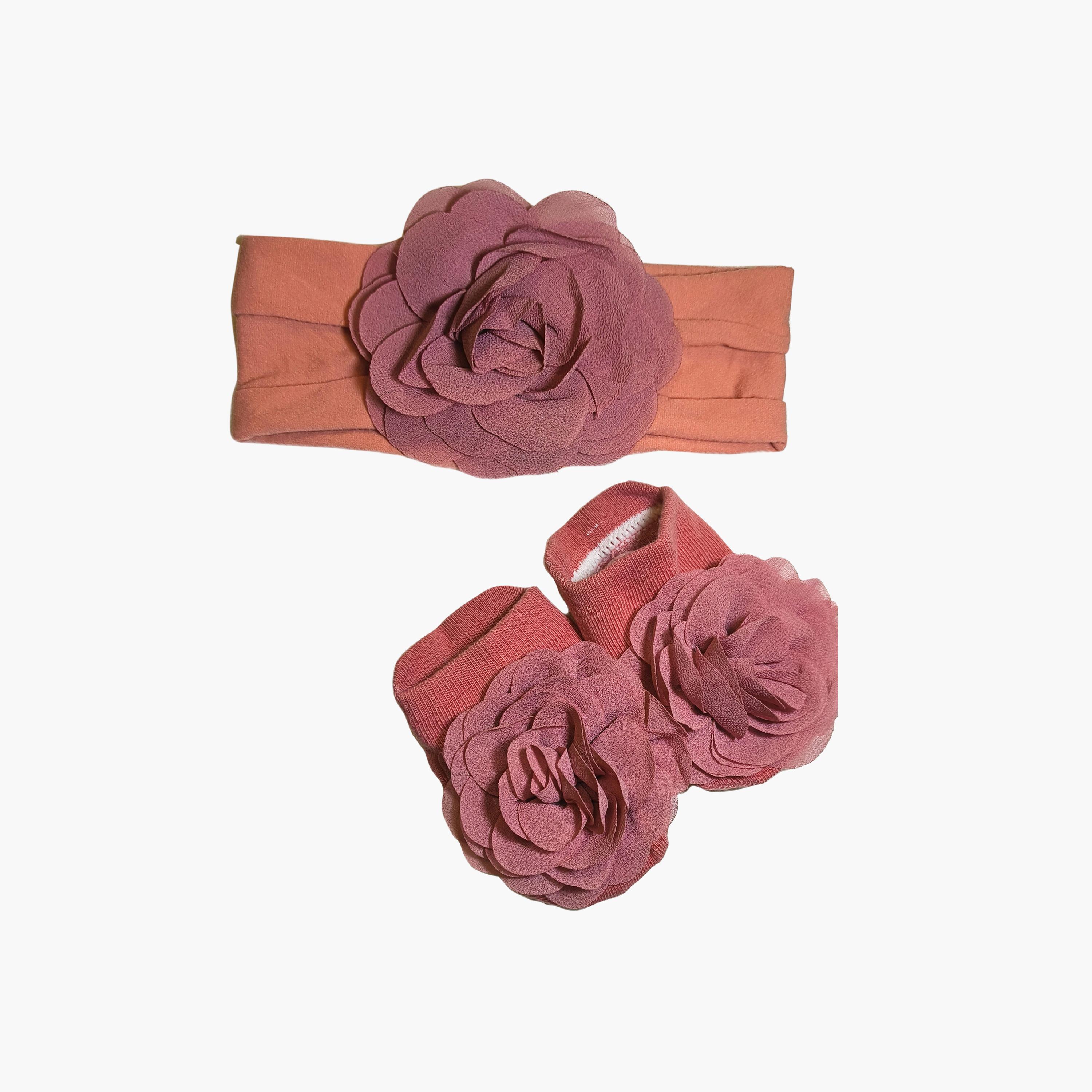 Babyqlo Floral Socks with Headband Set-baby-girls-accessories-socks-image-1
