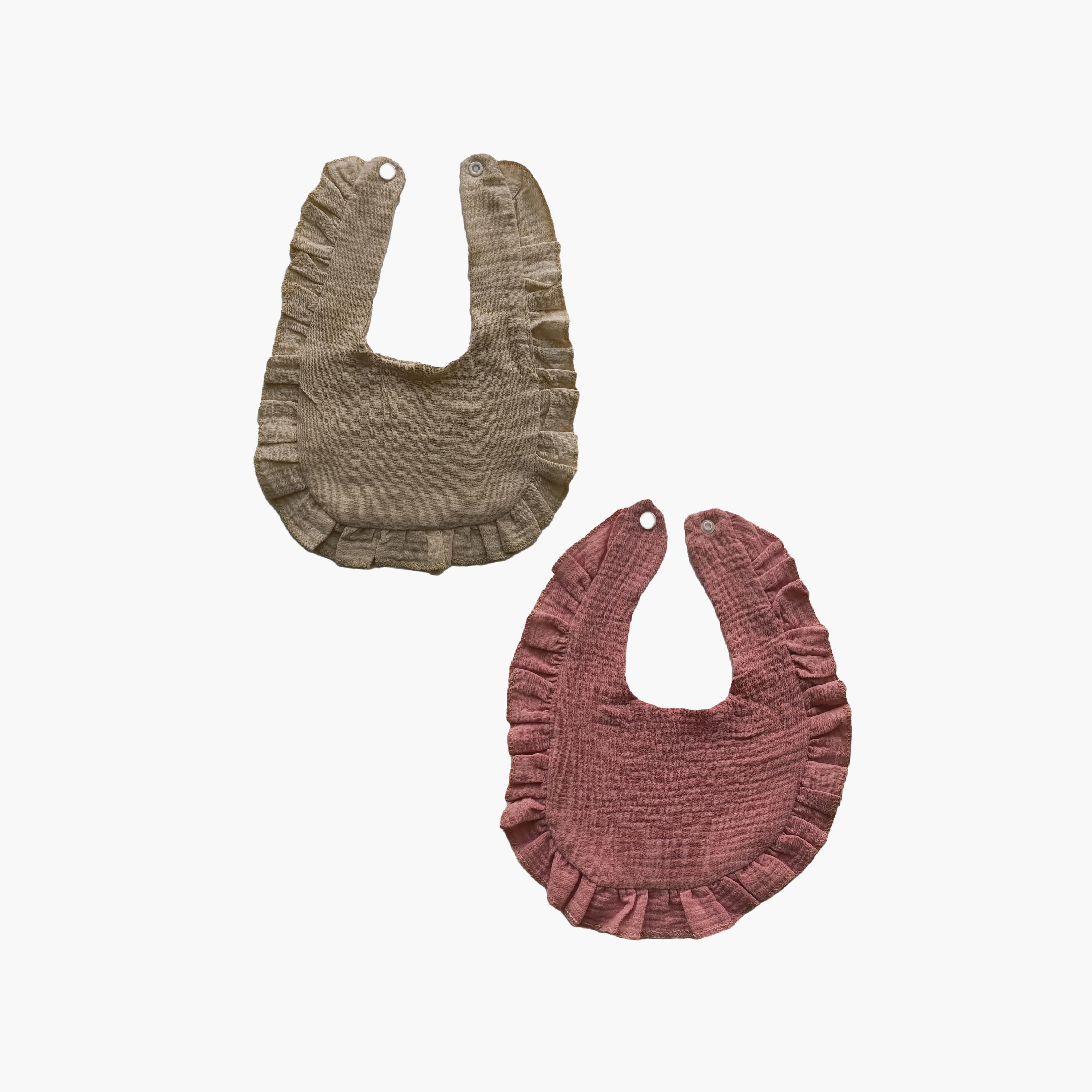 Babyqlo 2-Piece Cotton Ruffle Bibs Set-baby-feeding-bibs-image-1