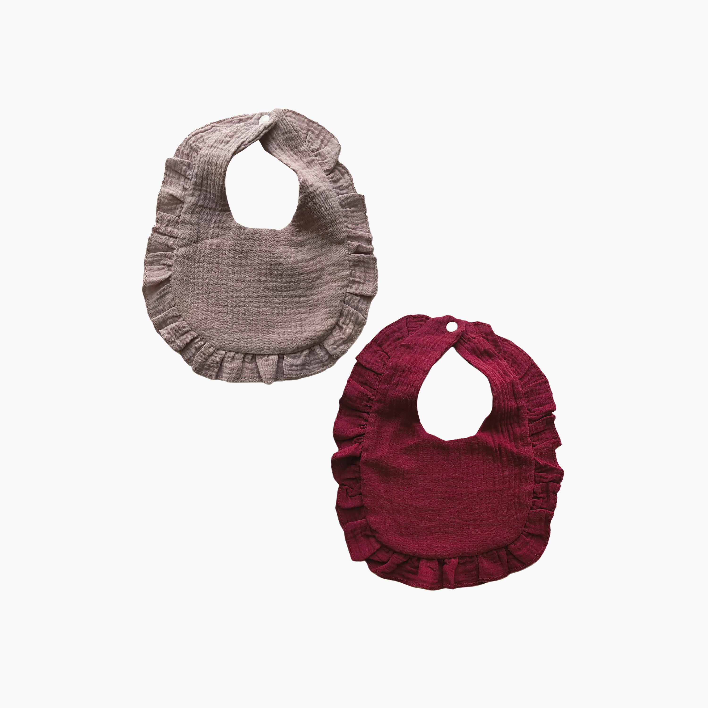 Babyqlo 2-Piece Cotton Ruffle Bibs Set-baby-feeding-bibs-image-1