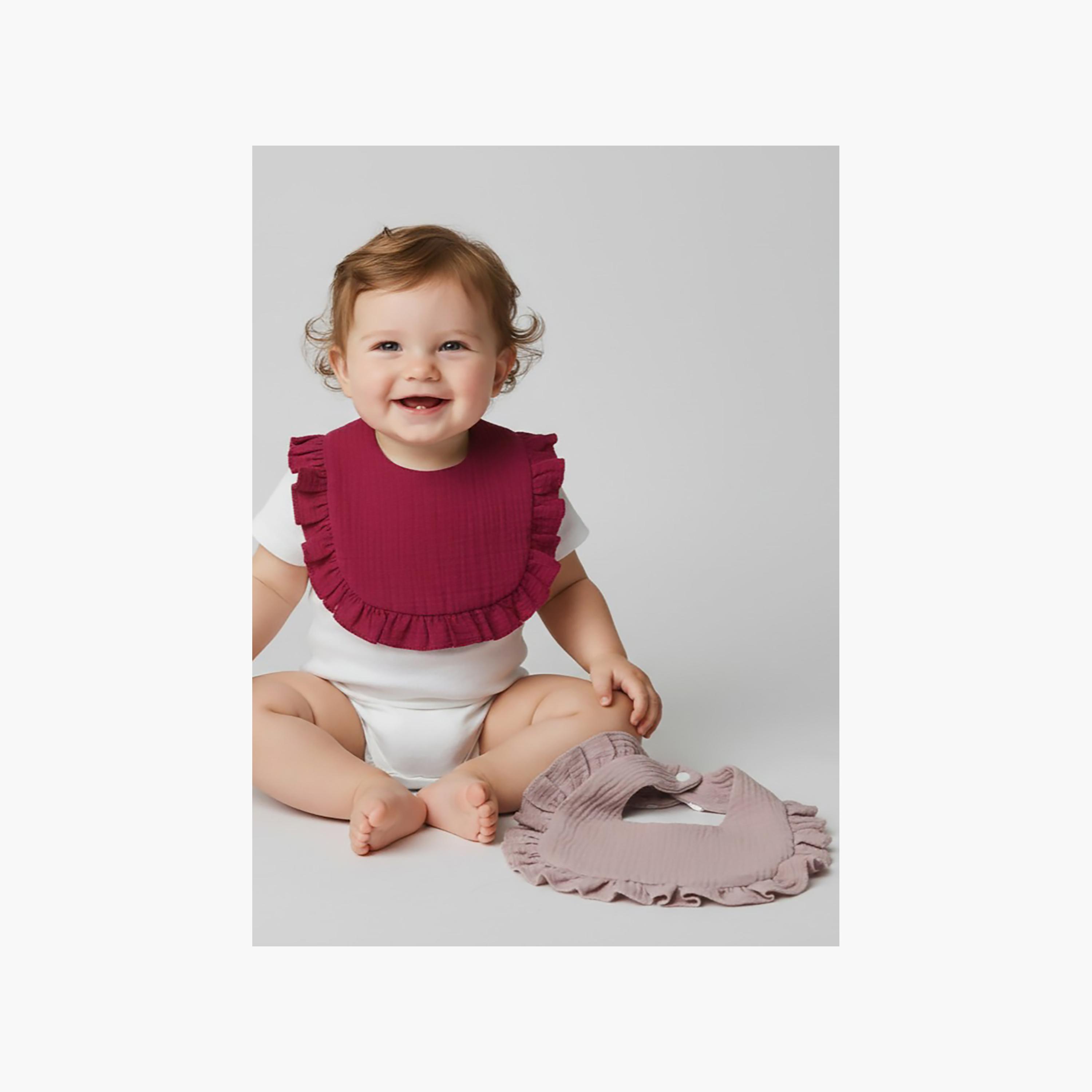 Babyqlo 2-Piece Cotton Ruffle Bibs Set-baby-feeding-bibs-image-4