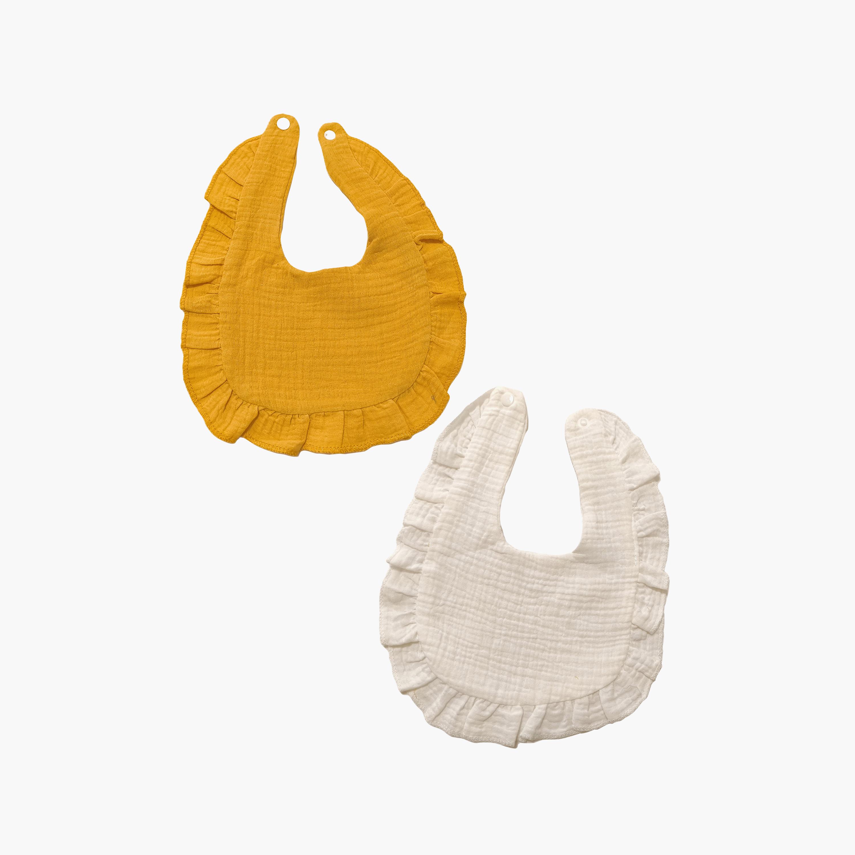 Babyqlo 2-Piece Cotton Ruffle Bibs Set-baby-feeding-bibs-image-1