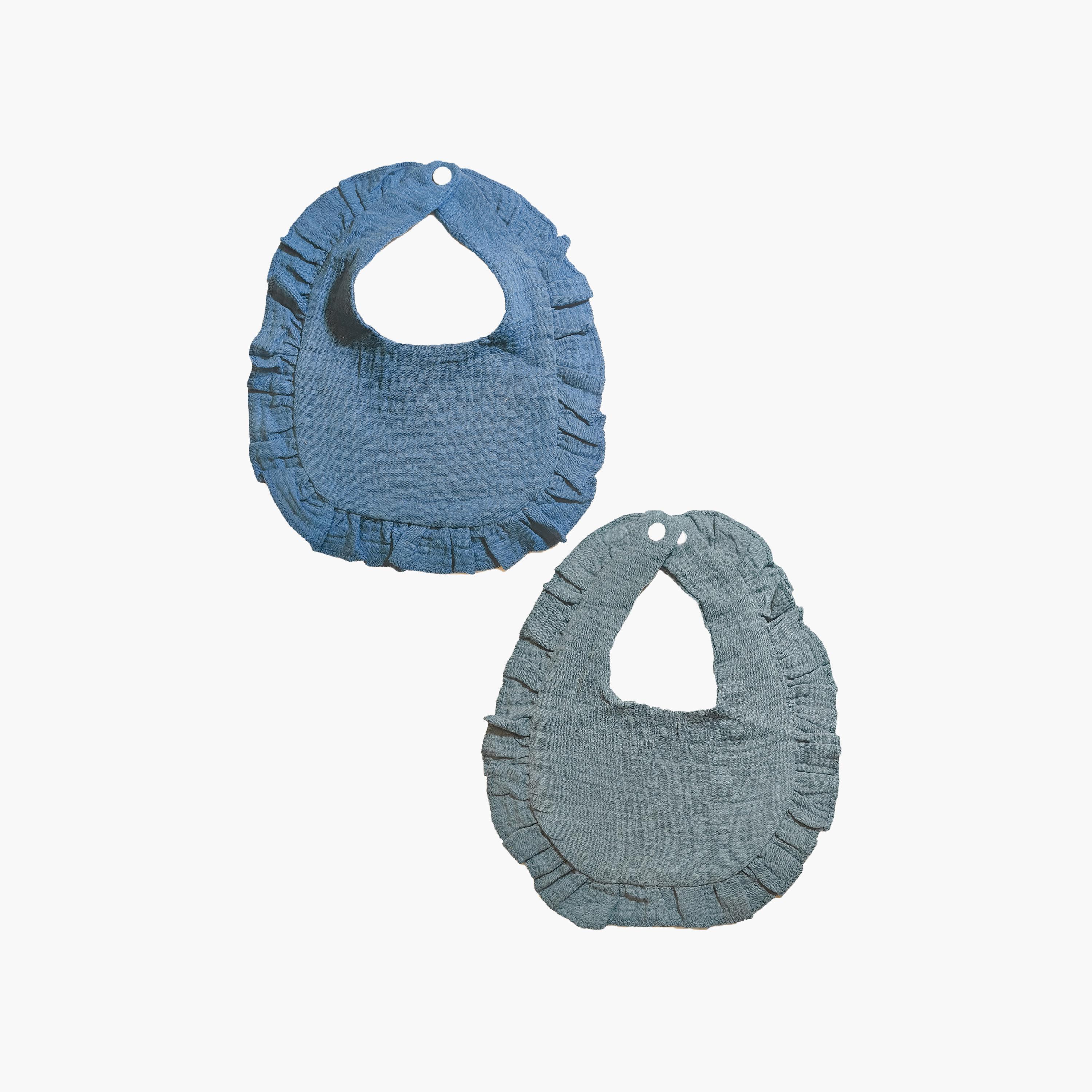 Babyqlo 2-Piece Cotton Ruffle Bibs Set-baby-feeding-bibs-image-1