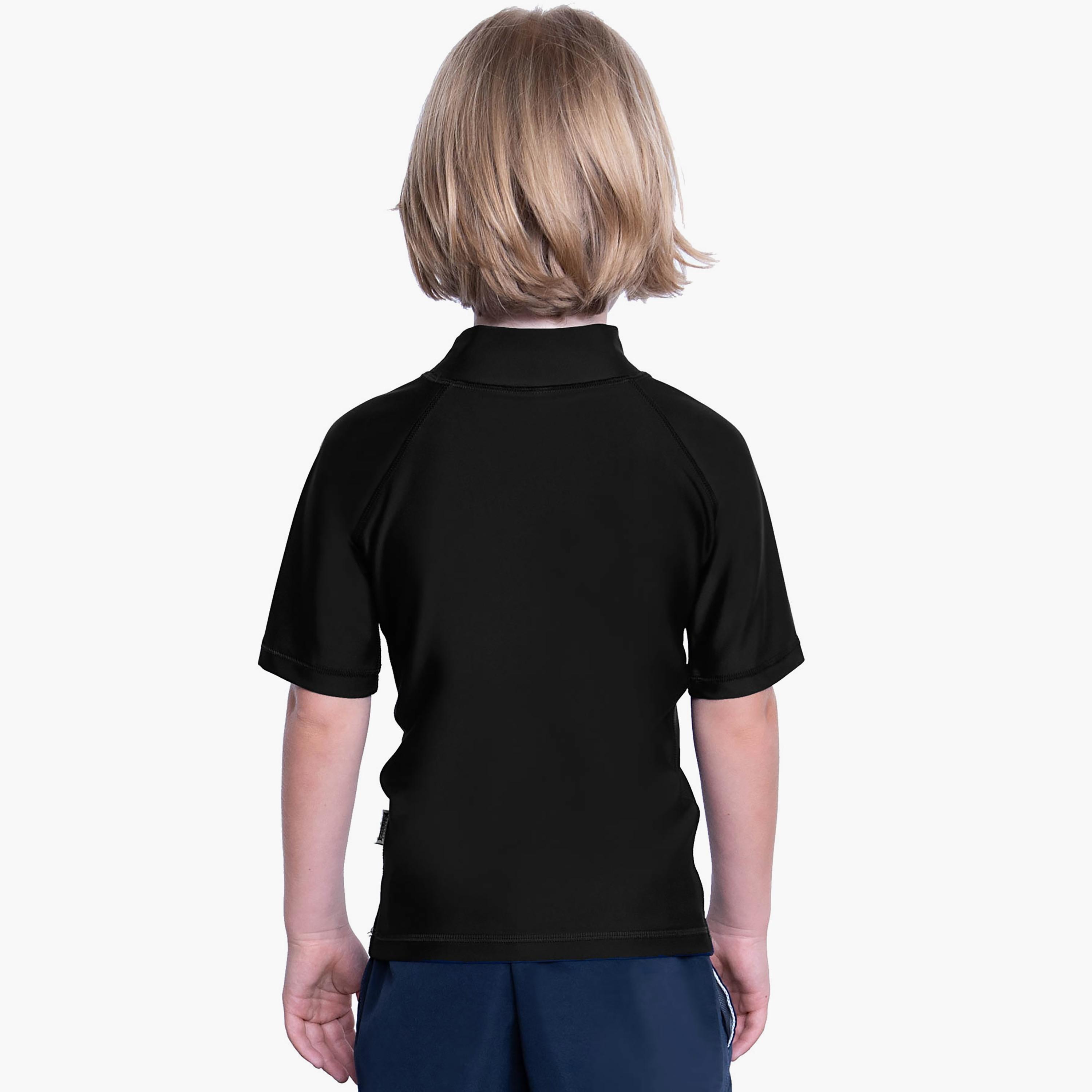 COEGA Sunwear Unisex Kids Rashguard Short Sleeve, Black-sports-gear-swimming-boy-image-3