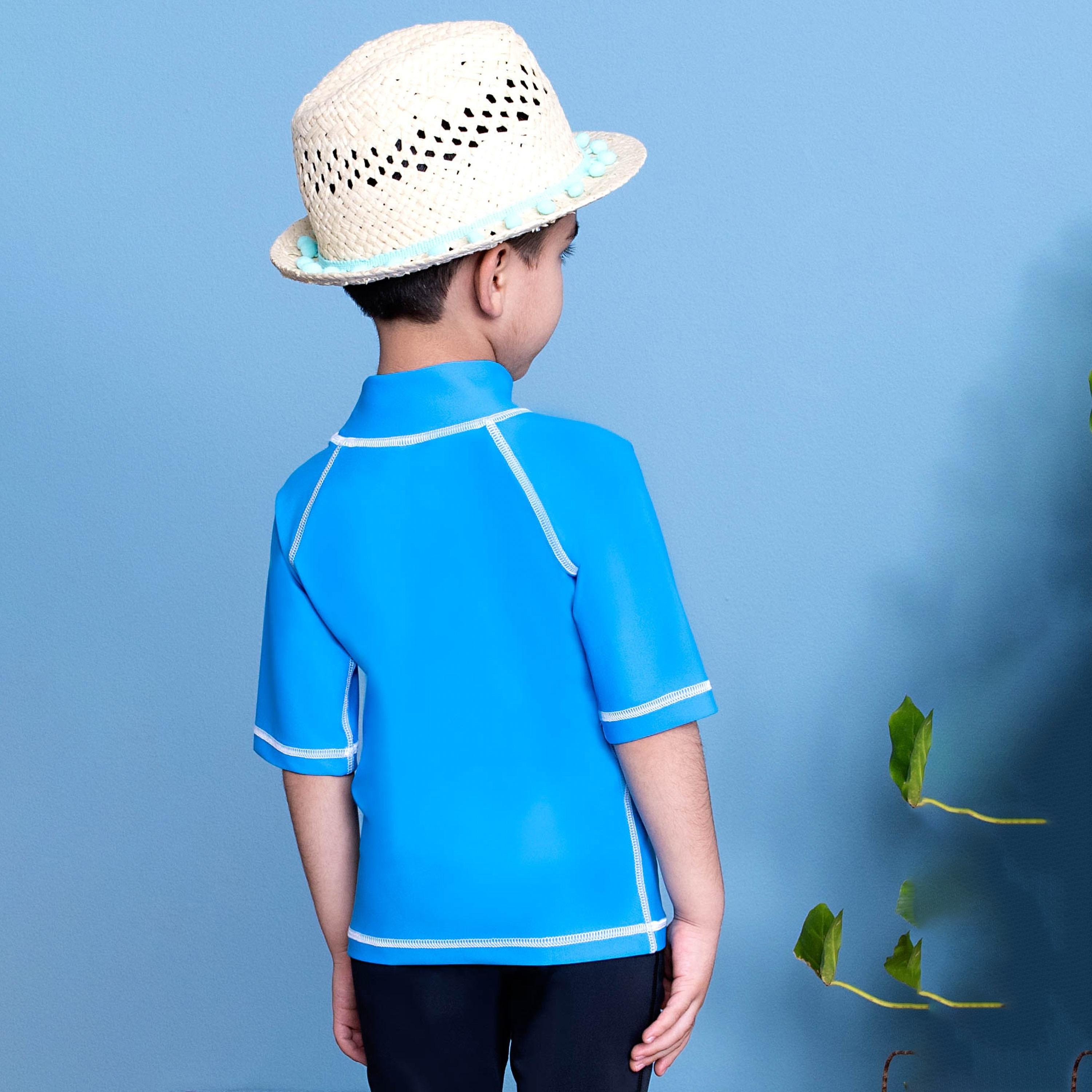 COEGA Sunwear Unisex Kids Rashguard Short Sleeve, Blue-sports-gear-swimming-girl-image-3