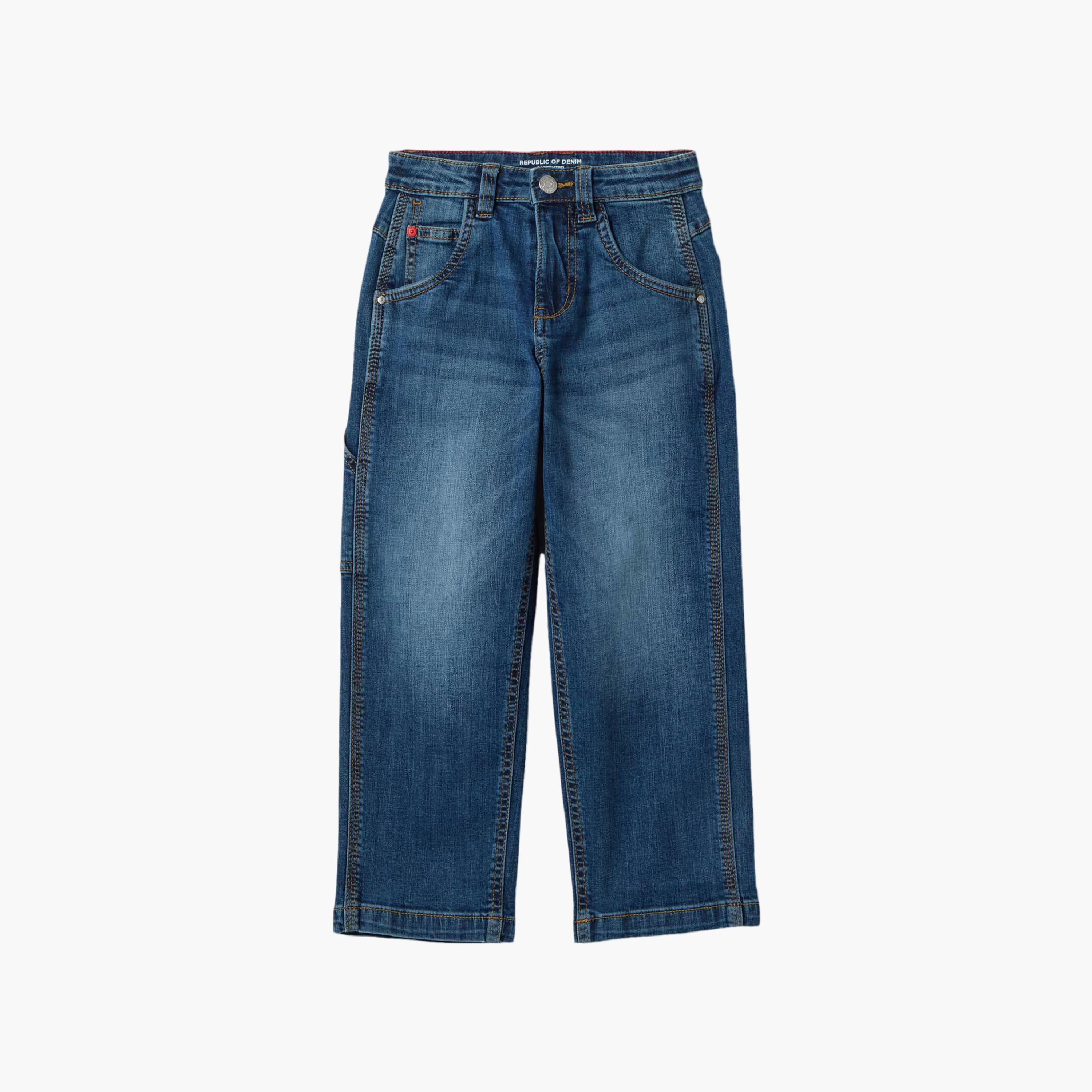 بنطال جينز سادة "وايد ليج" واسع من اوه في اس-boys-clothing-bottoms-jeans-image-1