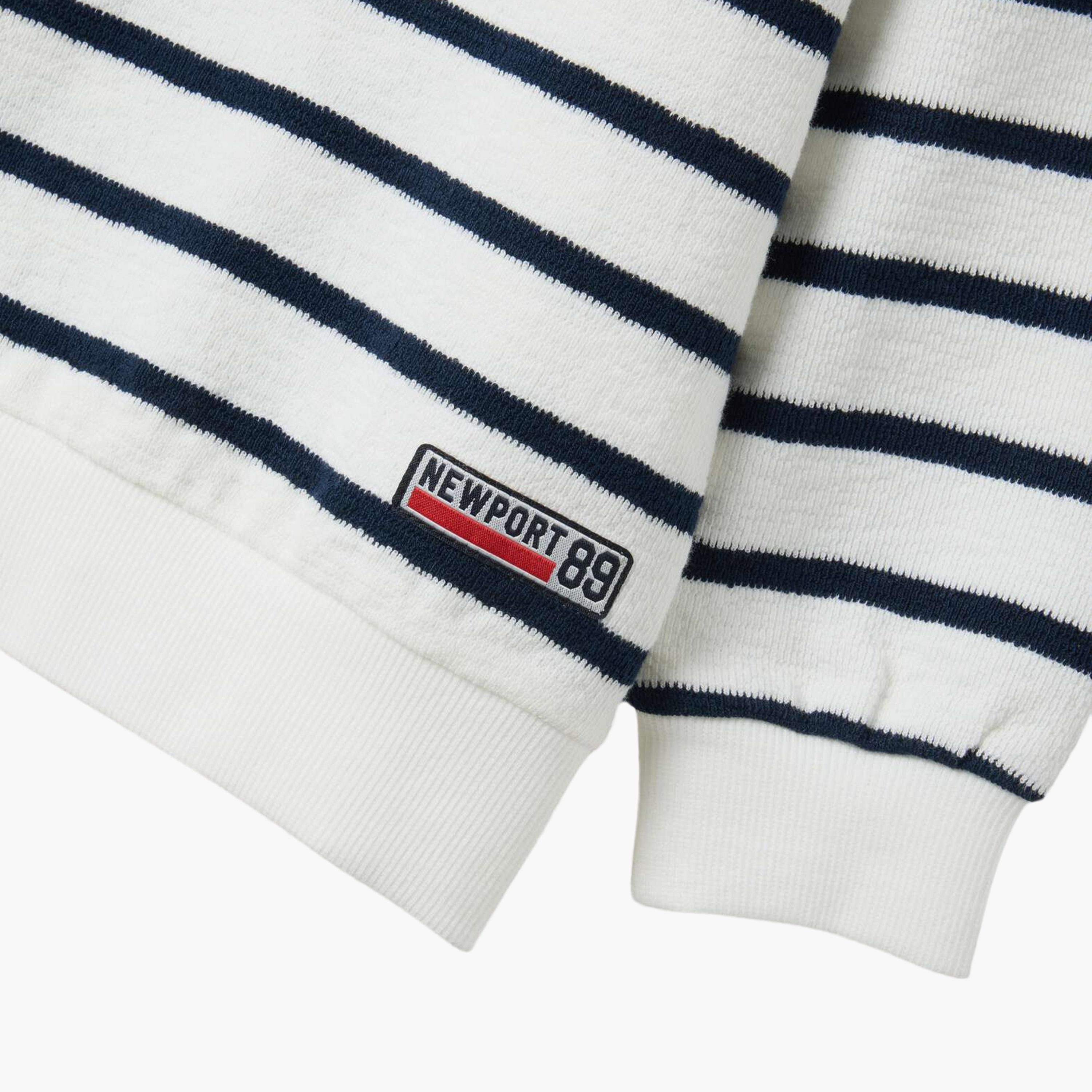 OVS Cotton Horizontal Striped Half-Zip Sweatshirt-boys-clothing-sweatshirts-image-4