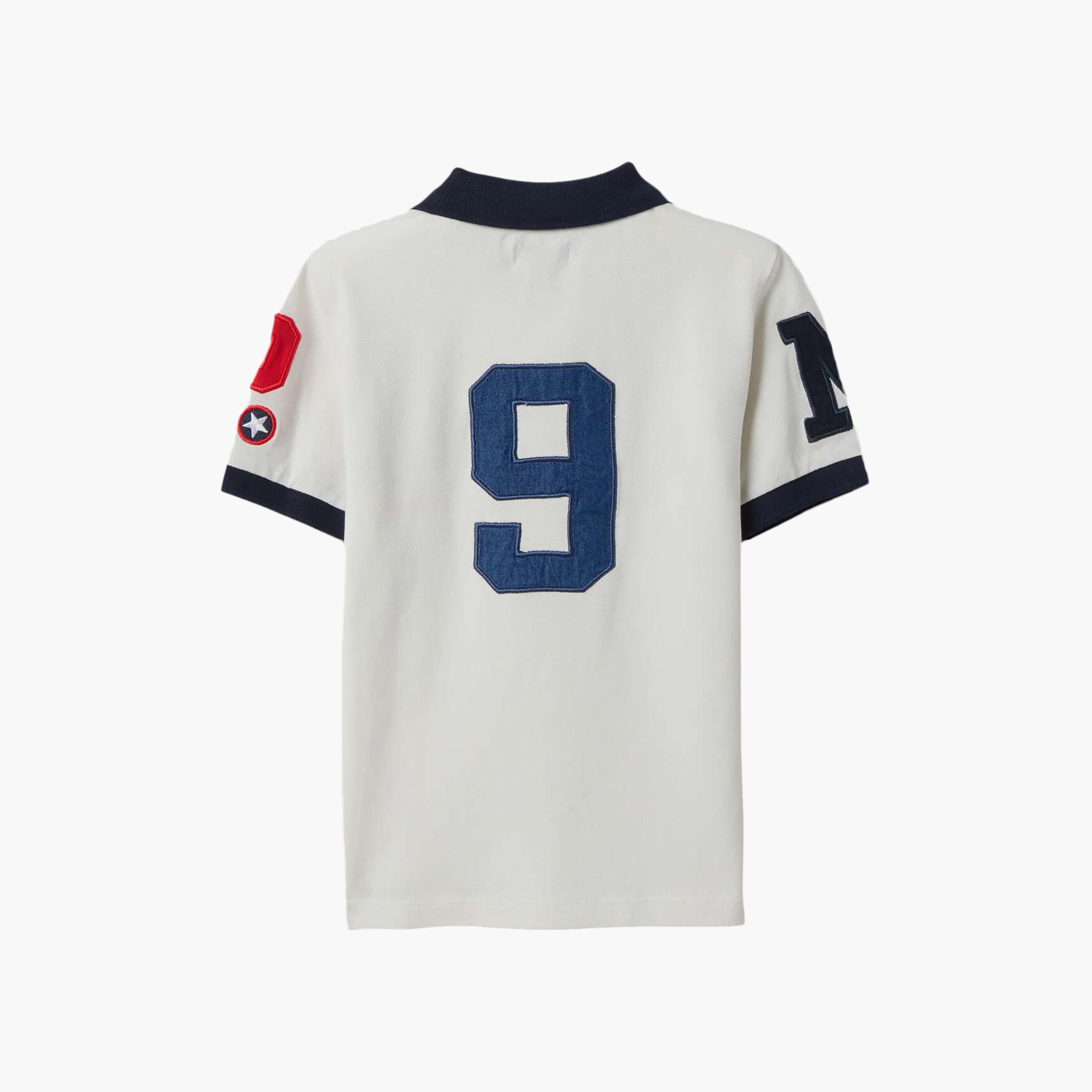 تيشيرت بياقة مطرزة وأكمام قصيرة من اوه في اس-boys-clothing-tshirtsandpolos-image-2