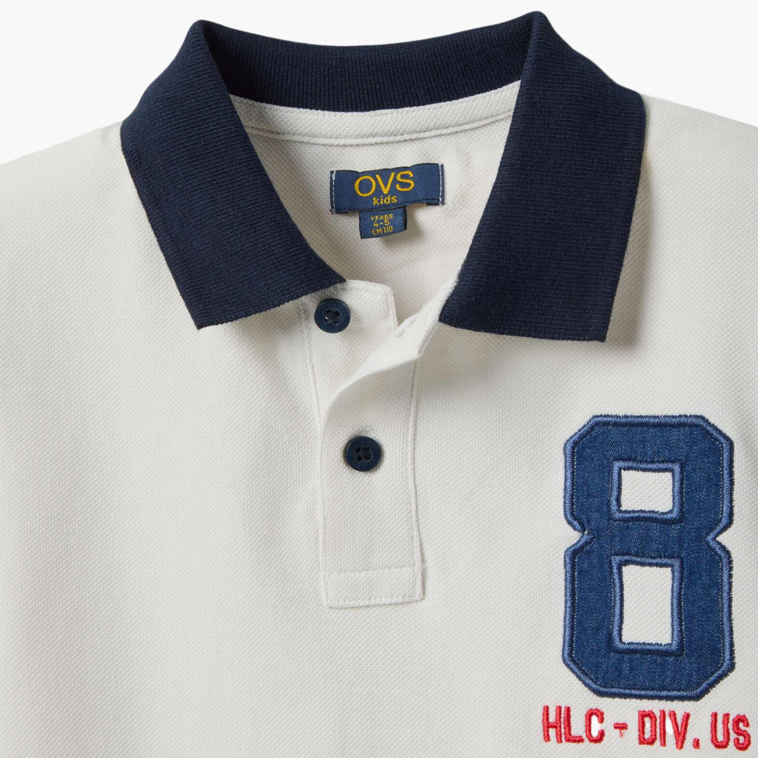 تيشيرت بياقة مطرزة وأكمام قصيرة من اوه في اس-boys-clothing-tshirtsandpolos-image-3